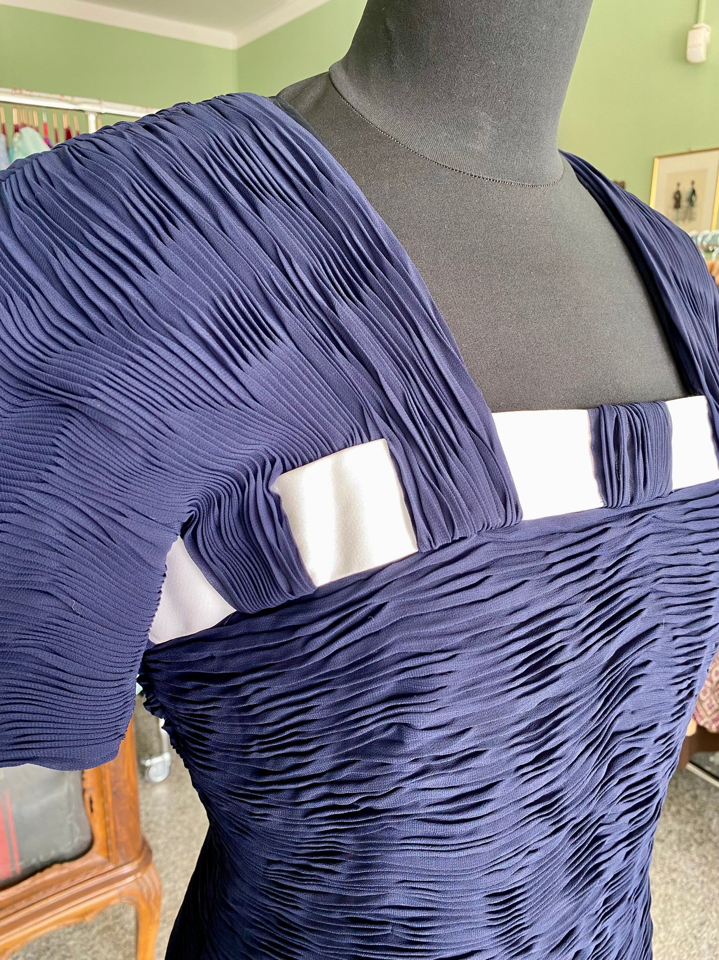 Abito vintage anni ’80 in seta plissé – omaggio allo stile Fortuny - TG. 40
