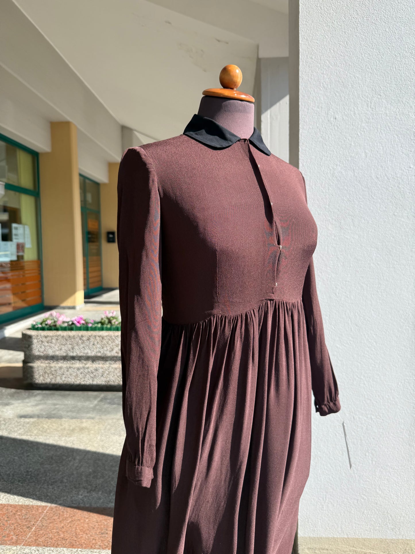 Abito in seta marrone - TG. 38/40