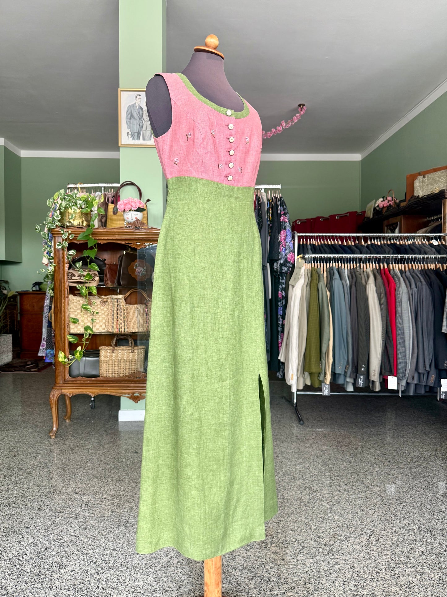 Abito tirolese verde rosa - TG. 40