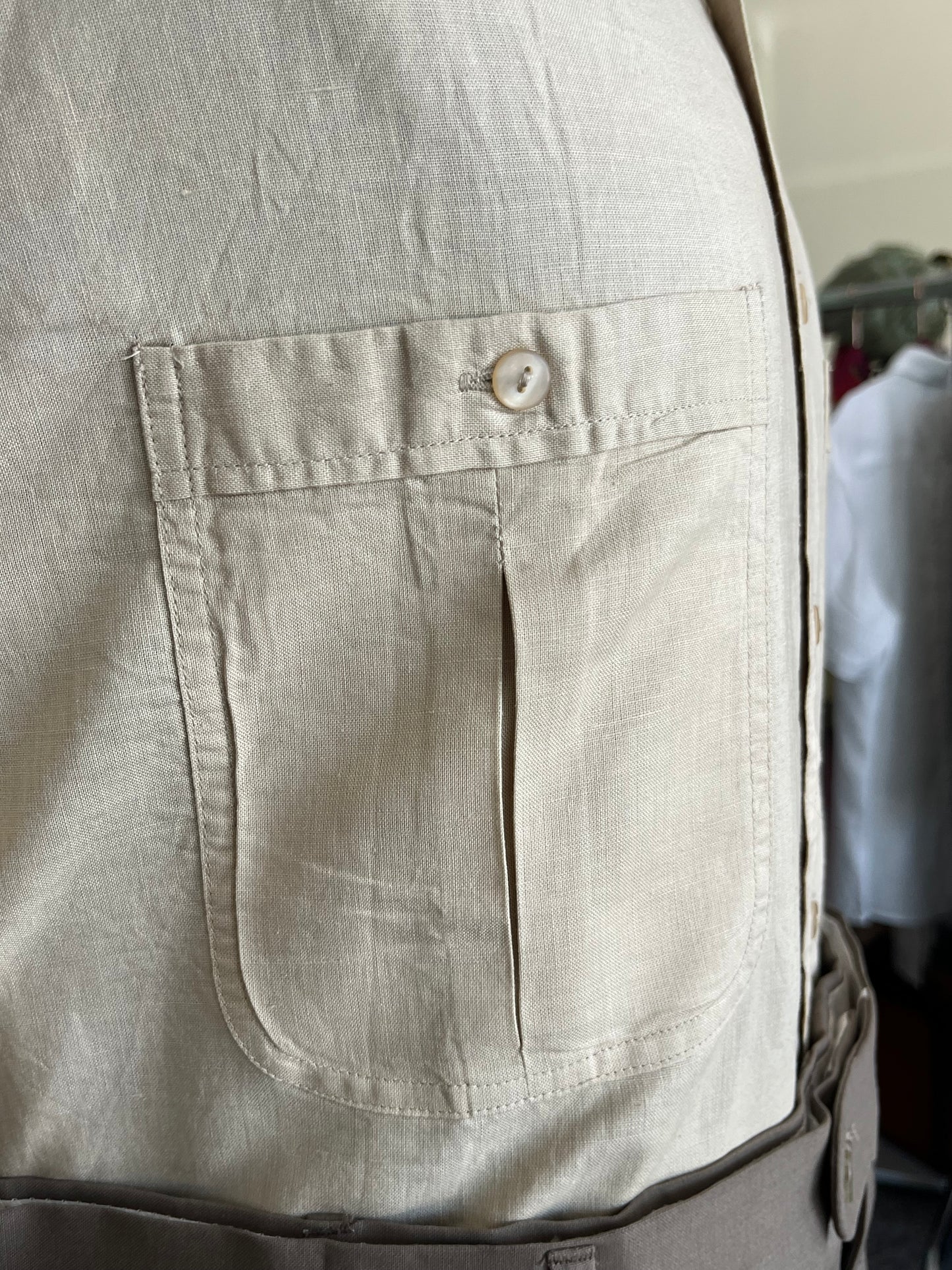 Camicia a maniche corte lino XL-XXL