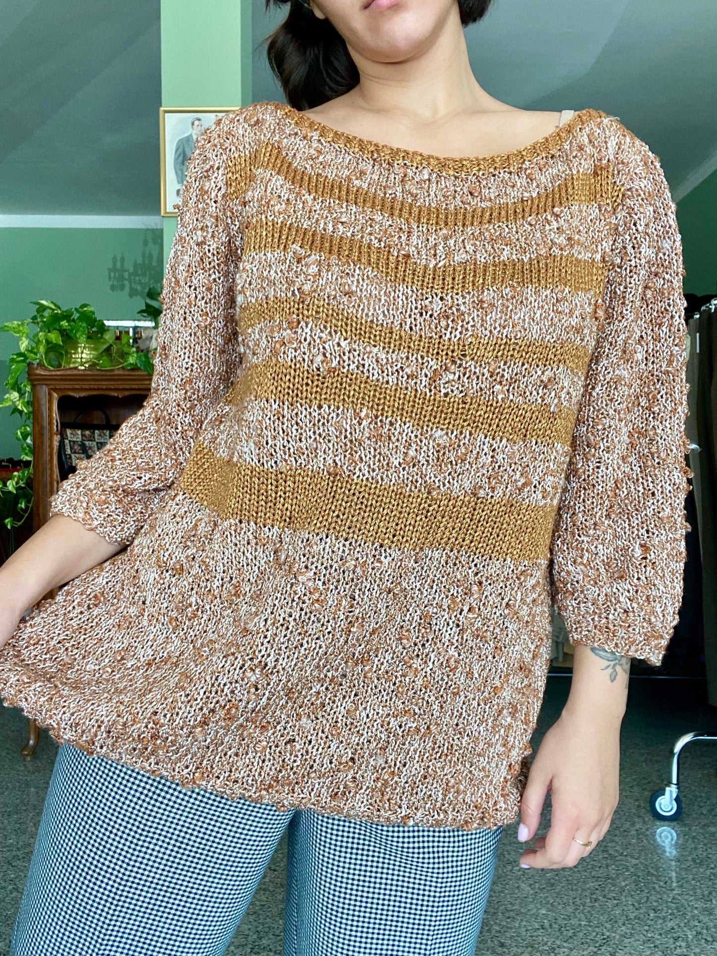 Blusa marrone mélange - TG. Curvy (Da 48 in su)