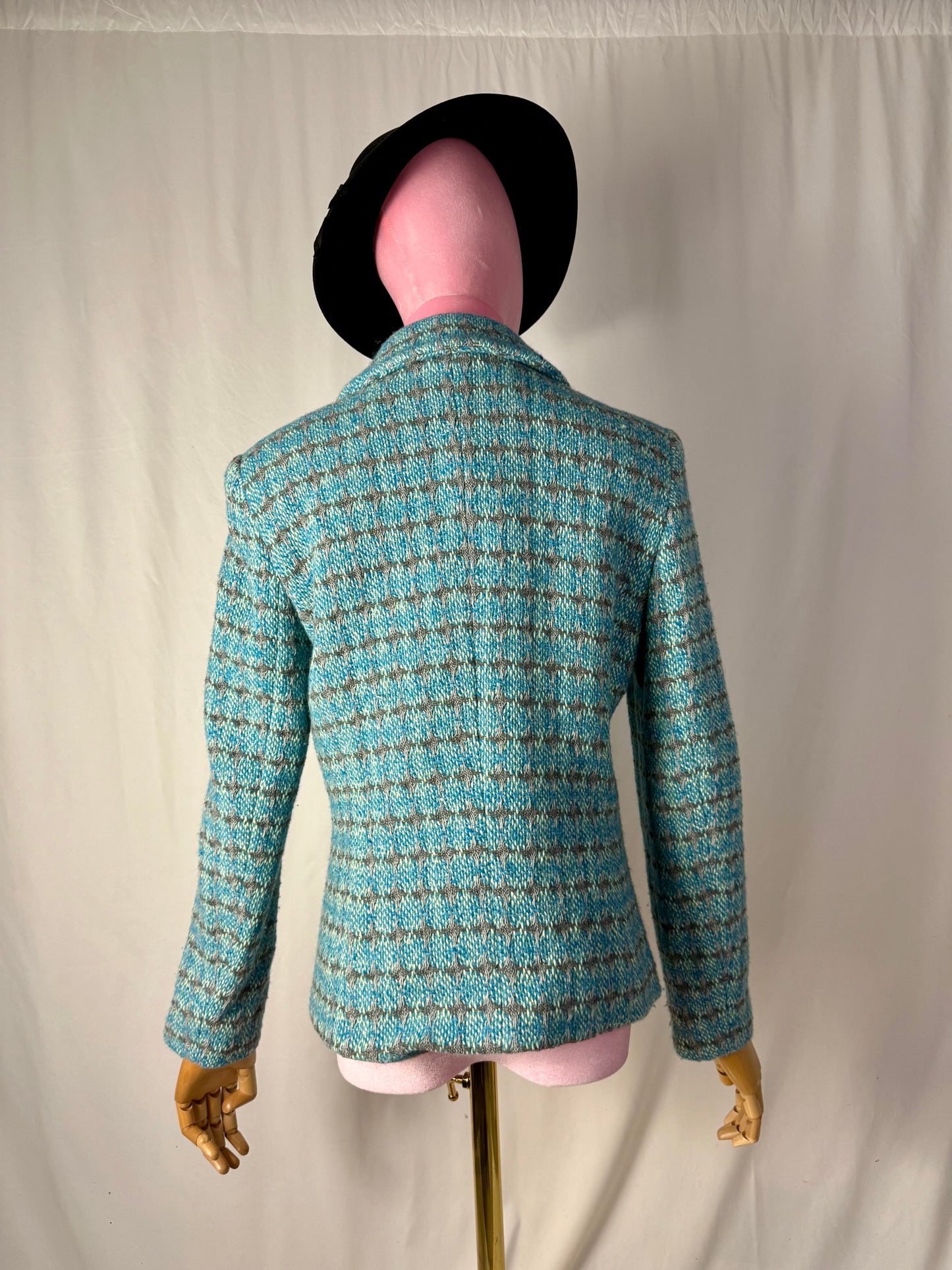 Giacca turchese in tweed - TG. 42