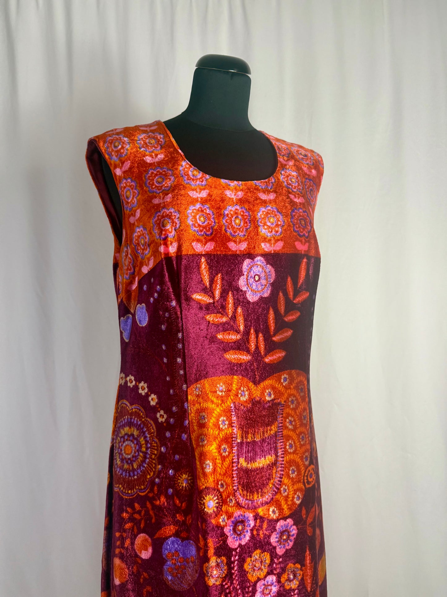 Maxi dress anni ‘70 in velour - TG. 42/44