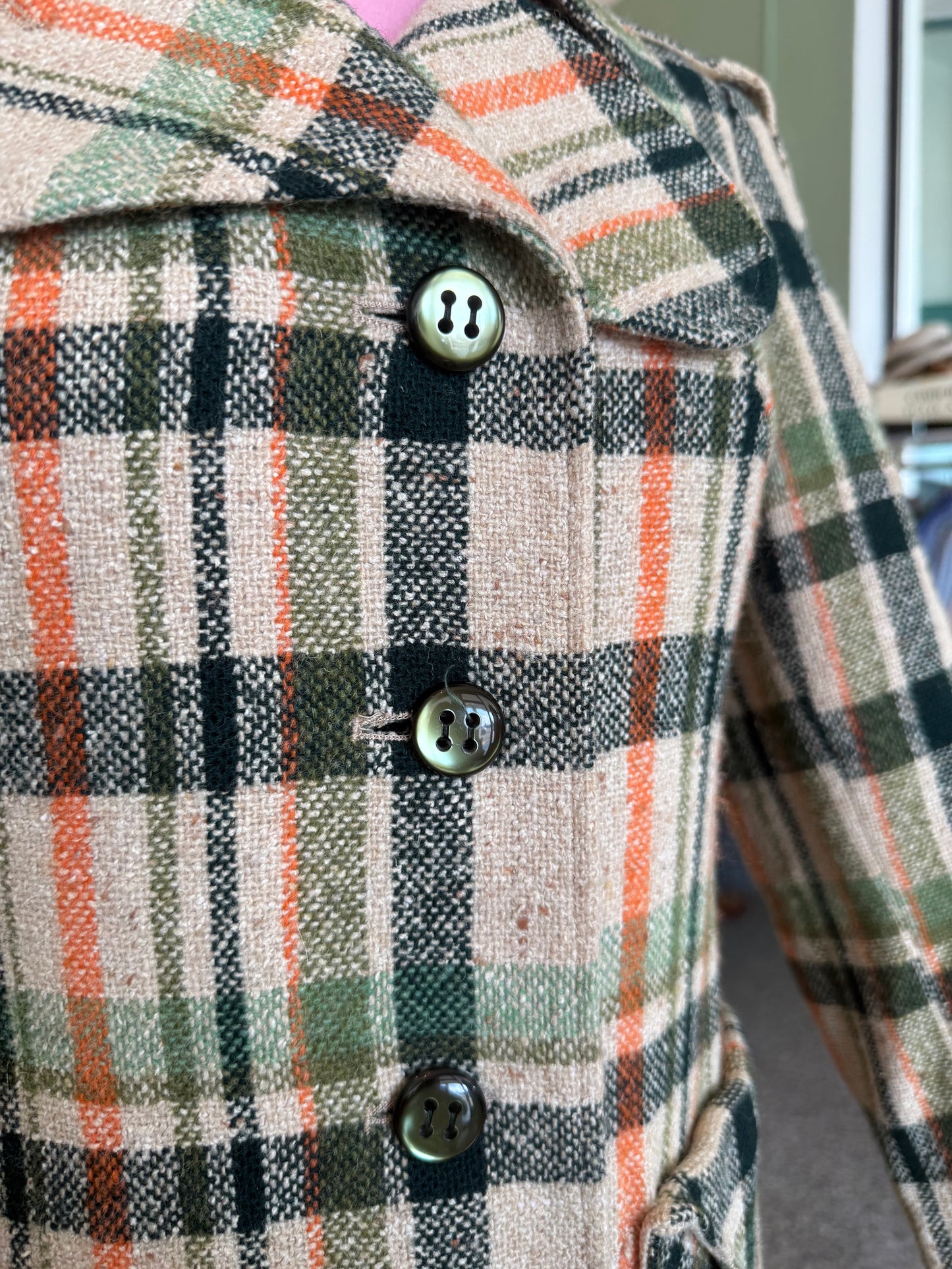 Cappotto anni ‘70 fantasia check - TG. 38