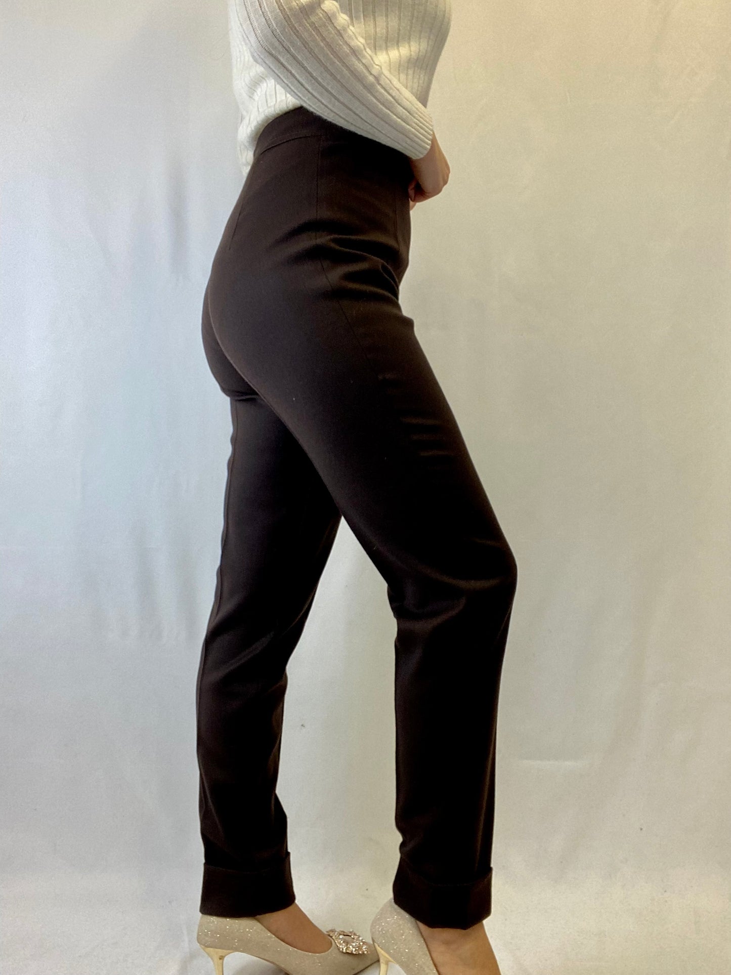 Pantaloni in lana marrone scuro - TG. 40