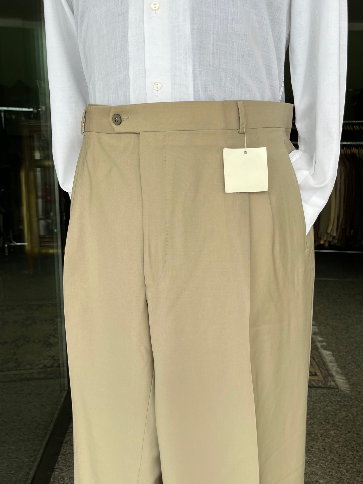 Calzoni in lana Merinos extrafine color beige tg. 60