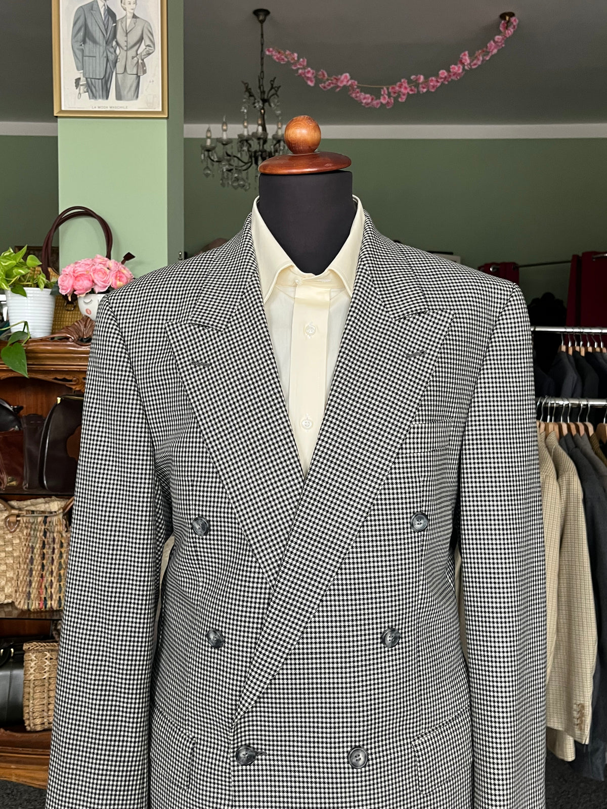 Giacca doppiopetto anni ‘80 tg. 50-52 extra lunga