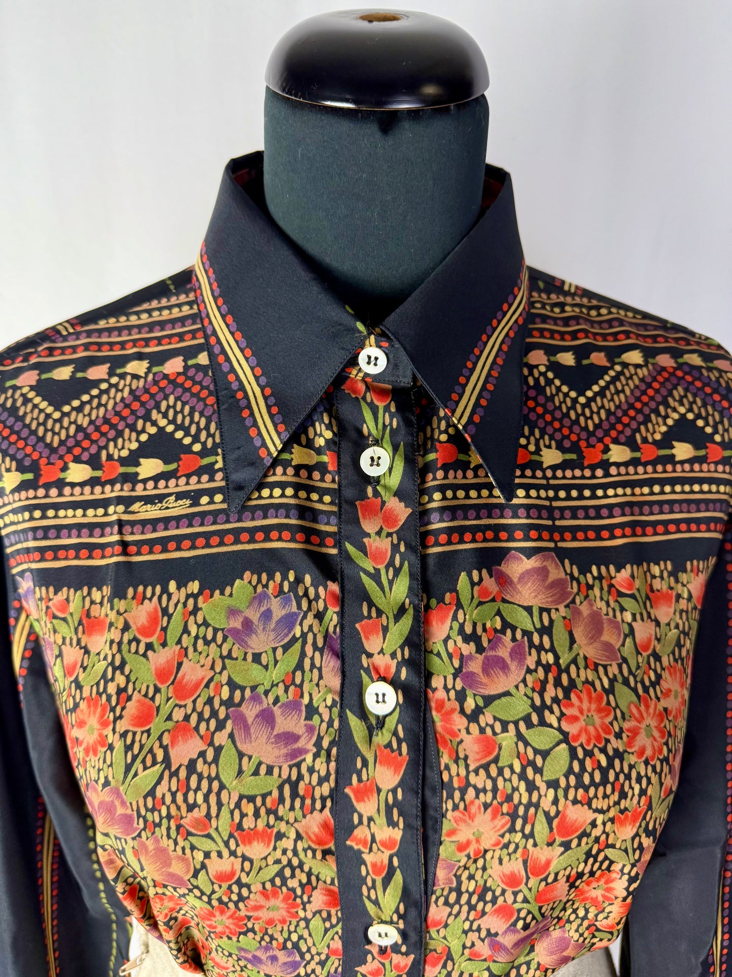 Camicia anni ‘70 con fiori - TG. 44