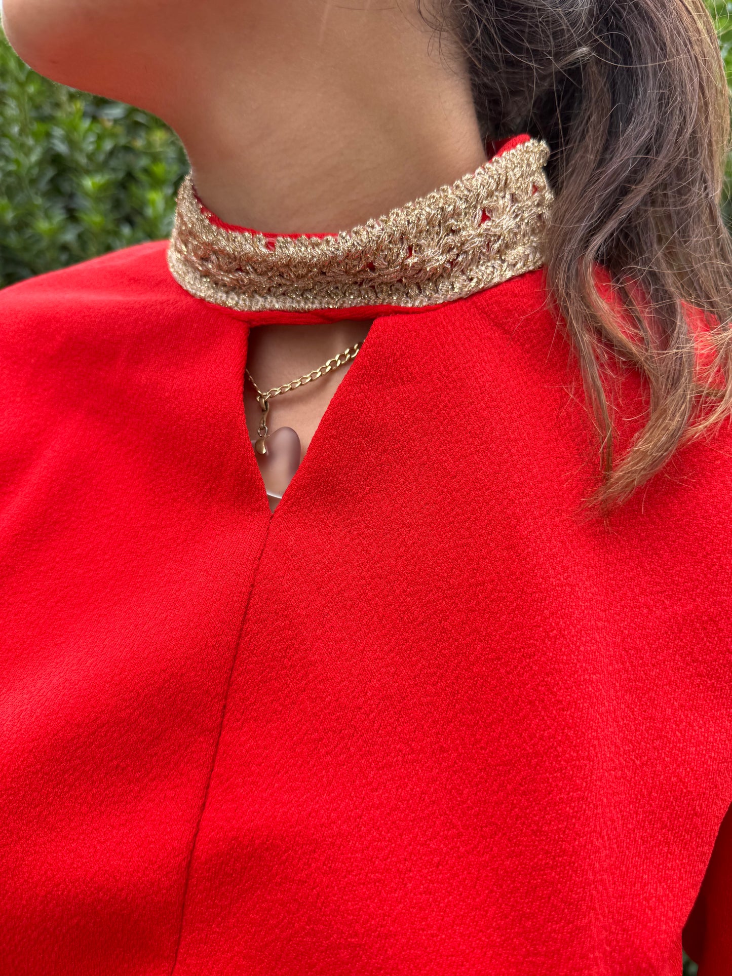 Maxi dress anni ‘70 rosso e oro - TG. 42/44