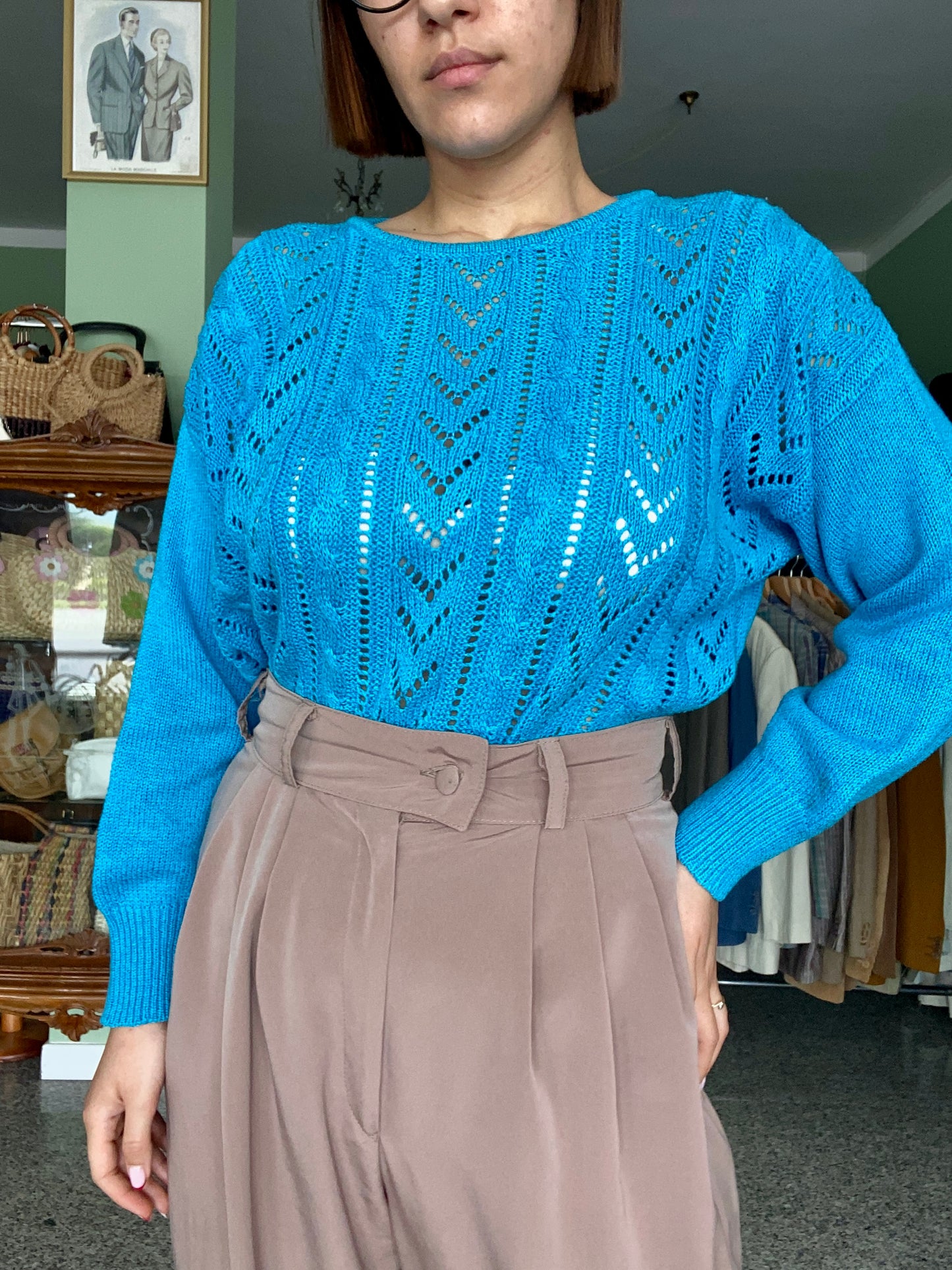 Blusa vintage traforata Mapier – Anni ’70 - TG. 42/44/46 circa