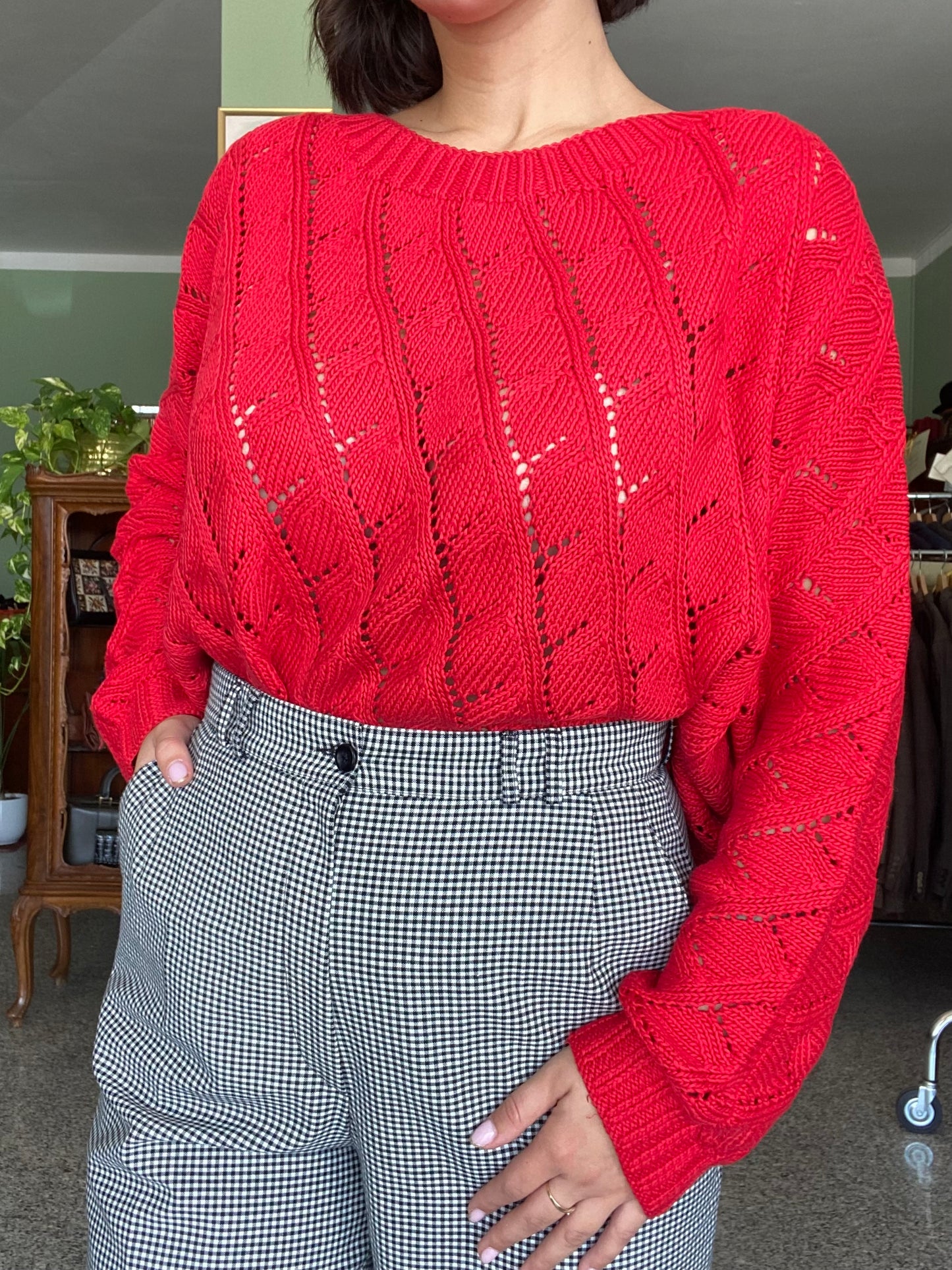 Blusa rossa in cotone - TG. 48/50/52
