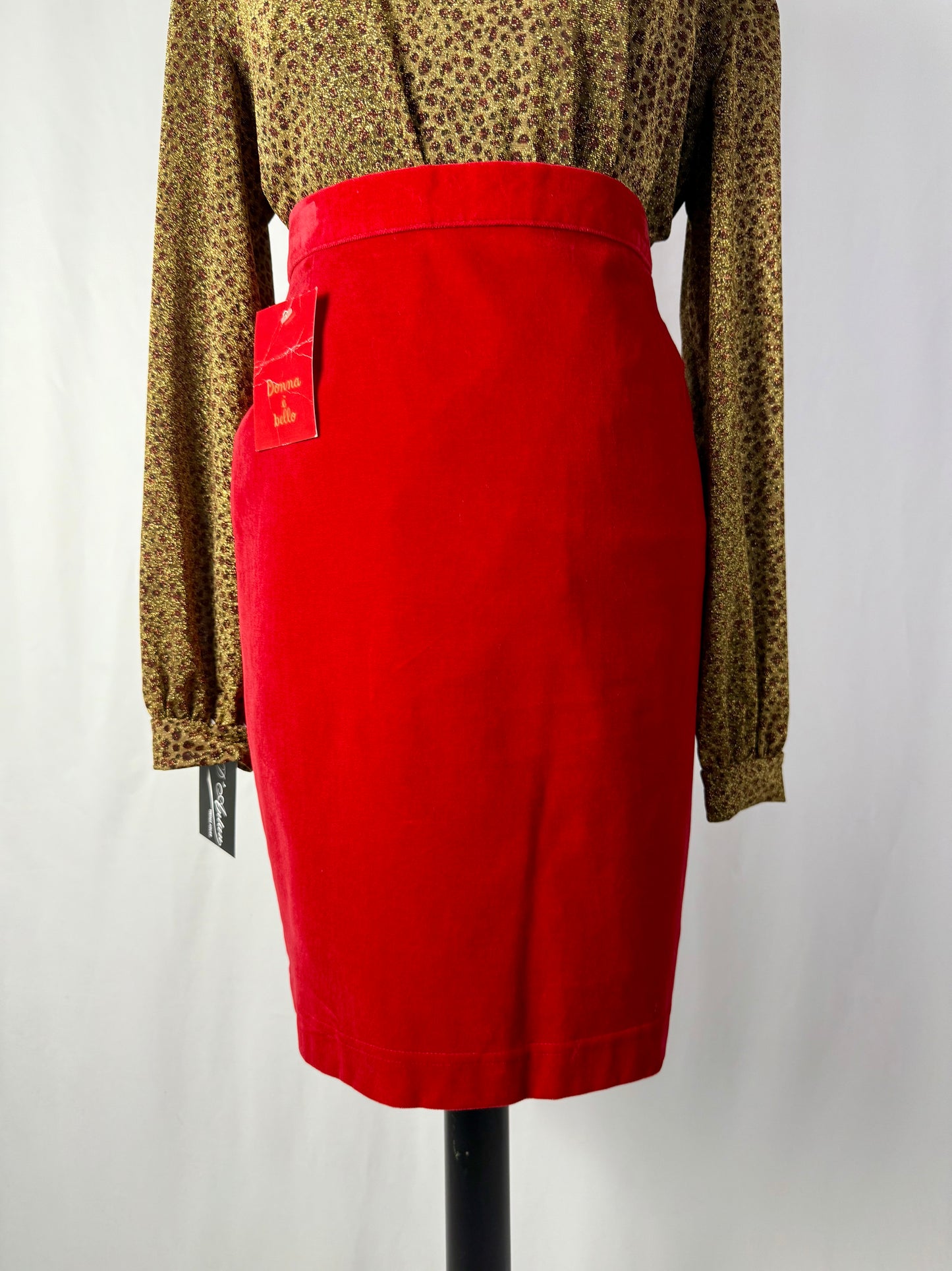 Gonna rossa in velluto di cotone - TG. 46