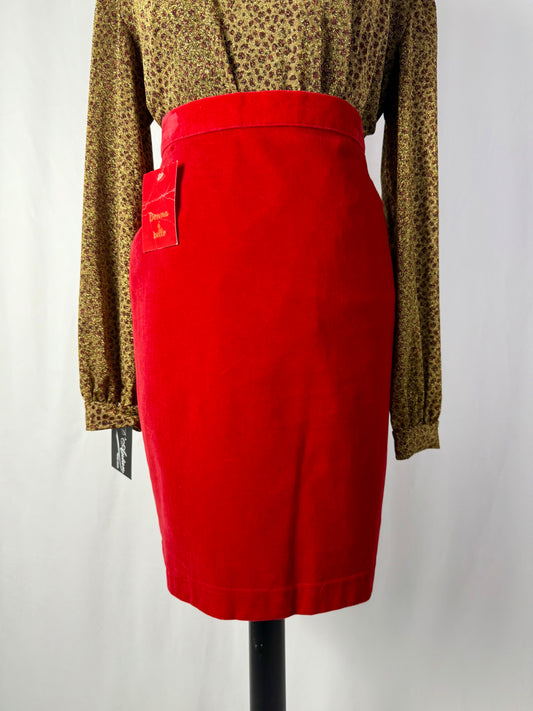 Gonna rossa in velluto di cotone - TG. 46