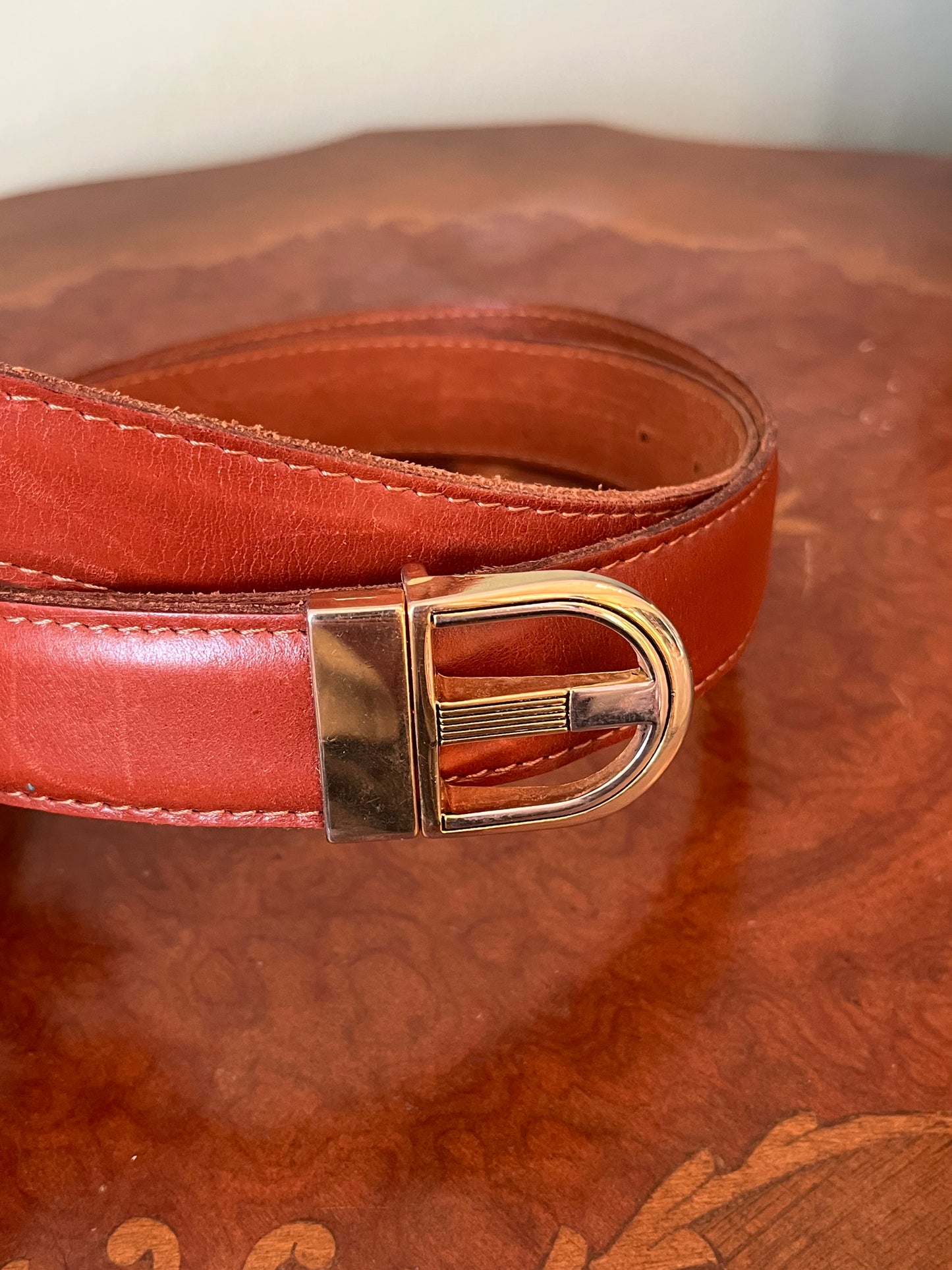 Cintura in pelle marrone