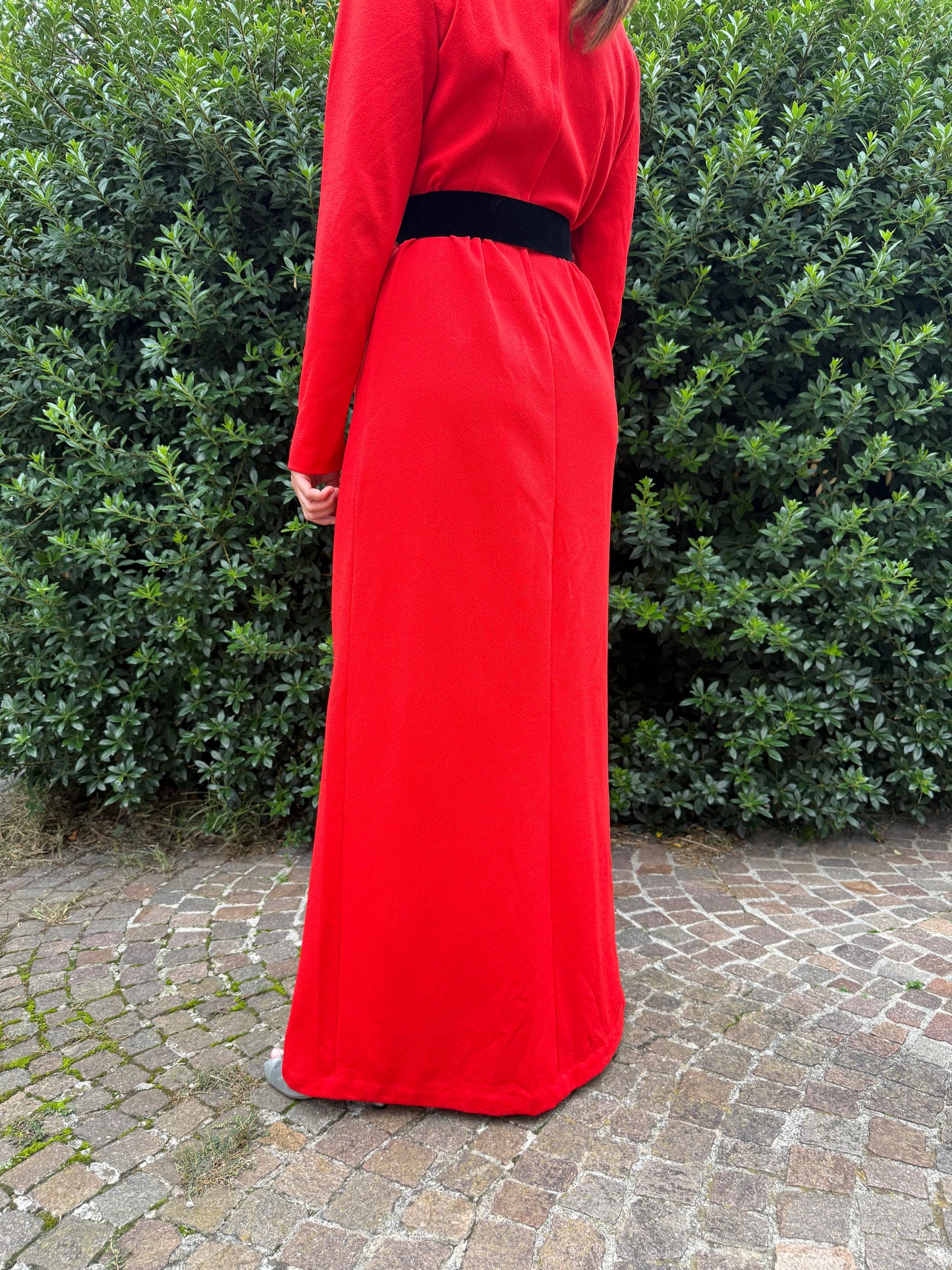 Maxi dress anni ‘70 rosso e oro - TG. 42/44