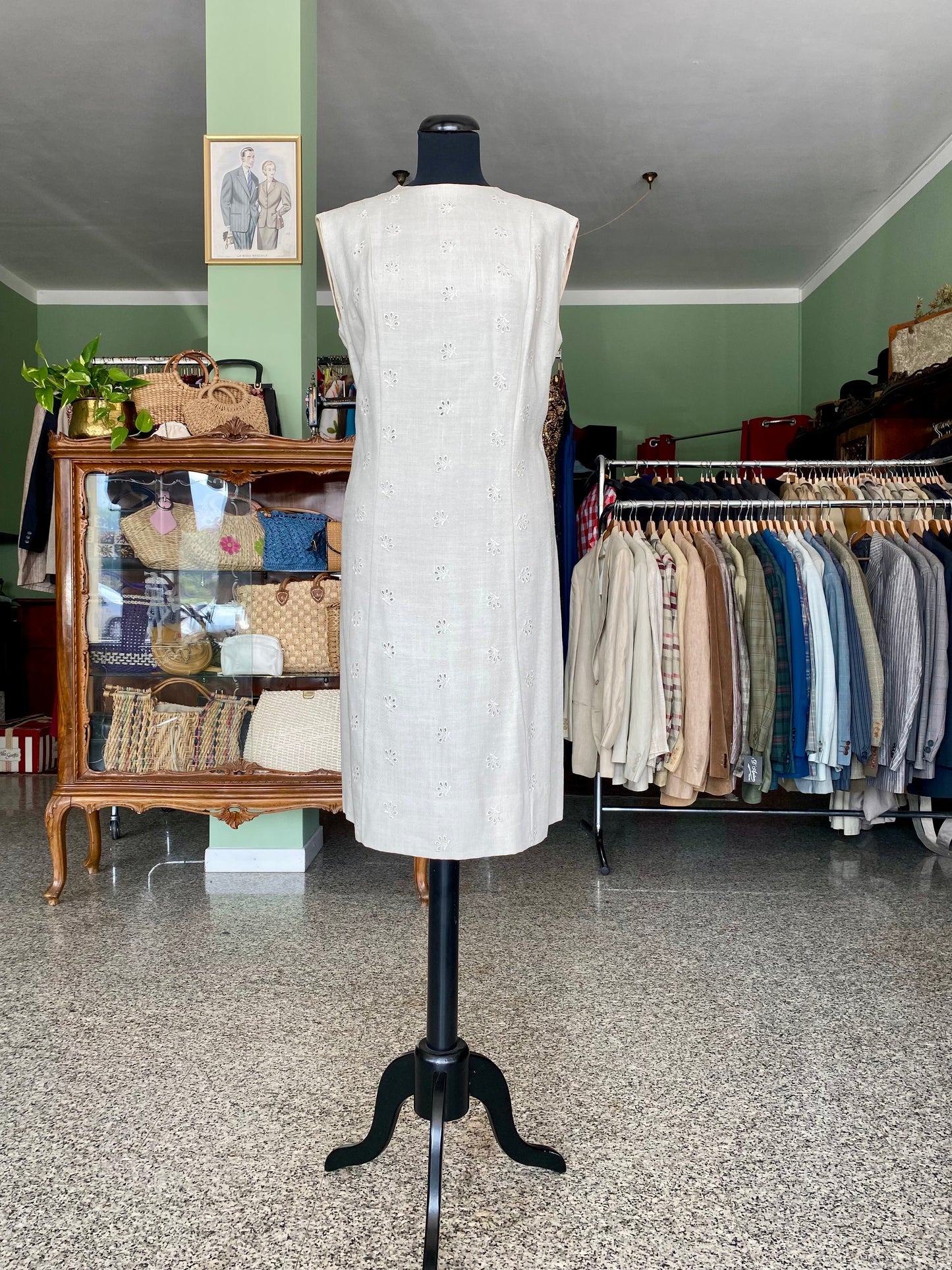 Abito sartoriale anni ’60 – ricamo a corolla - TG. 46 circa