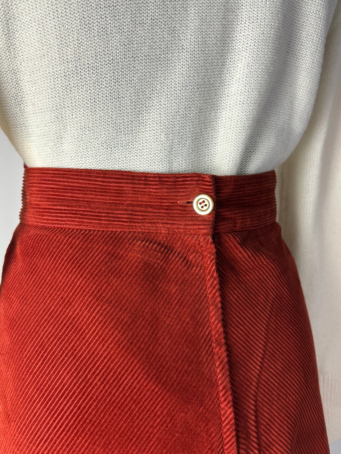 Gonna anni ‘70 in velluto a coste color ruggine - TG. 42/44