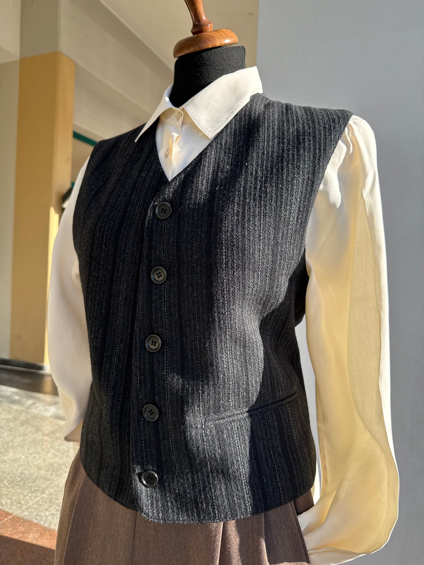 Gilet antracite gessato - TG. 44