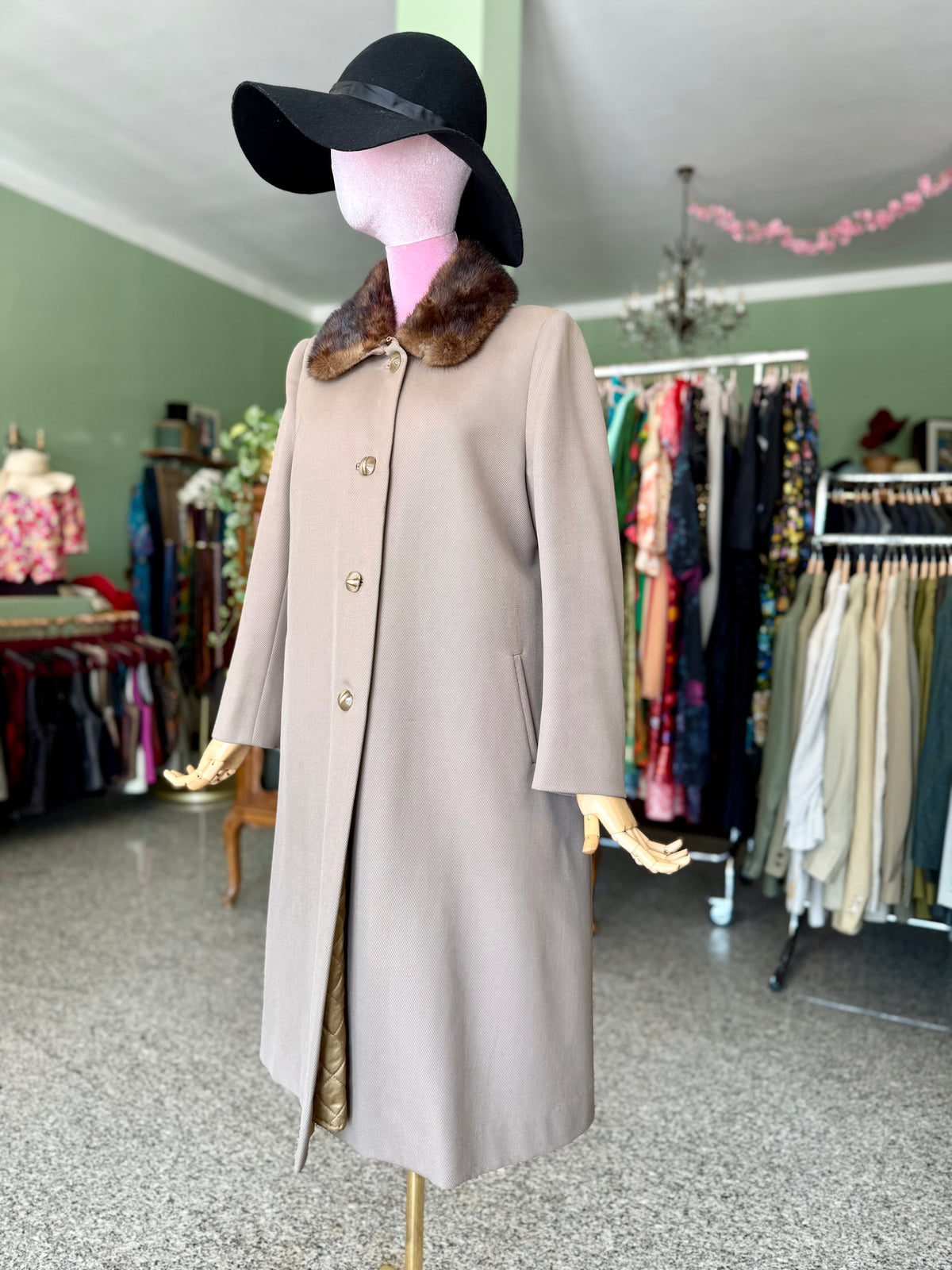 Cappotto sartoriale anni ‘60 tortora - TG. 44/46