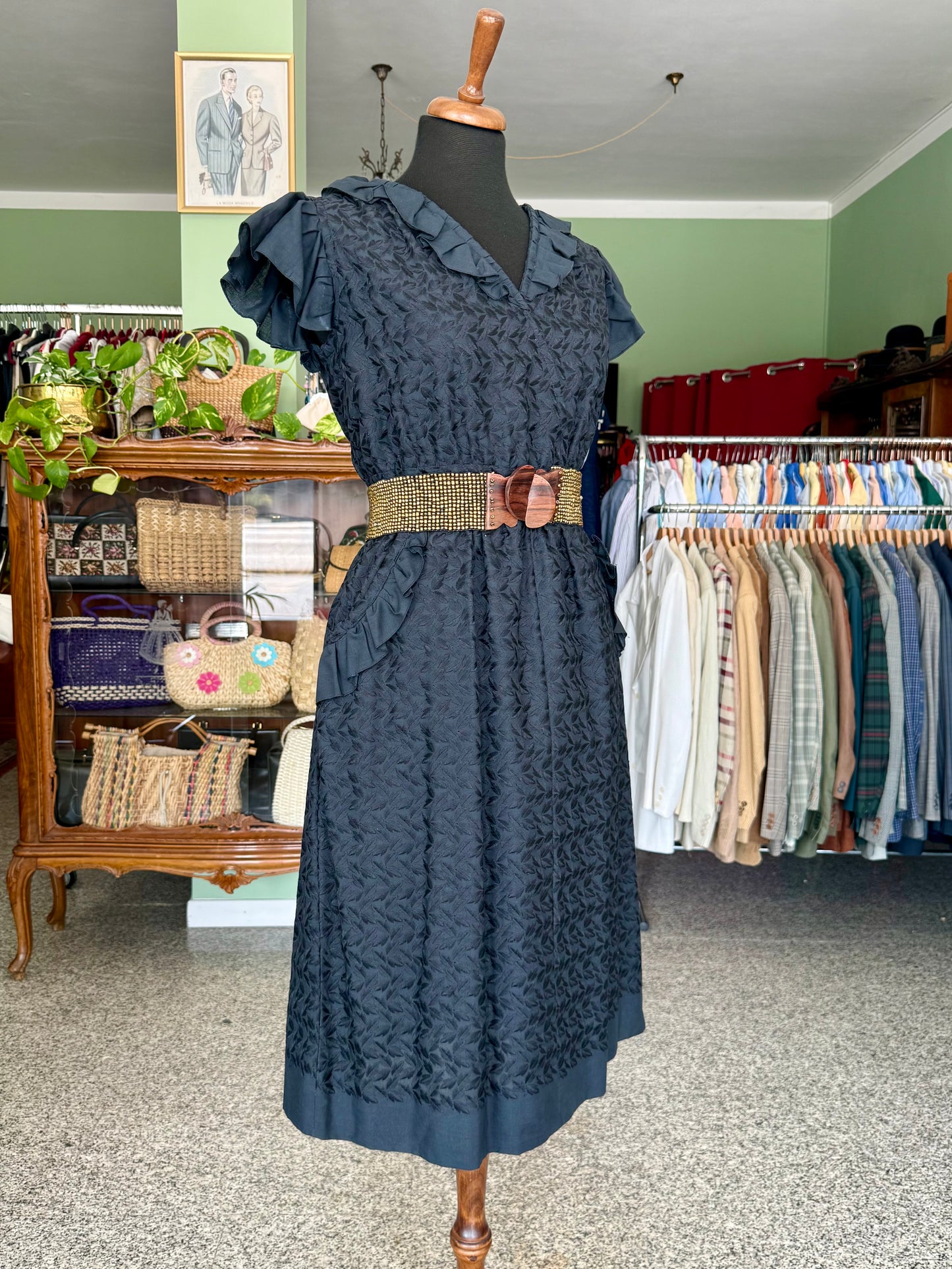 Abito anni ‘60 in broccato di seta e cotone - TG. 44