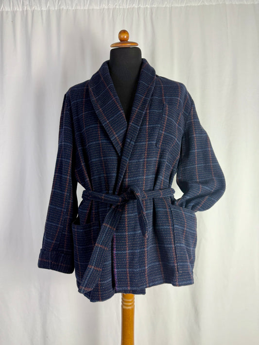 Giacca da camera blu navy a quadri - TG. M/L