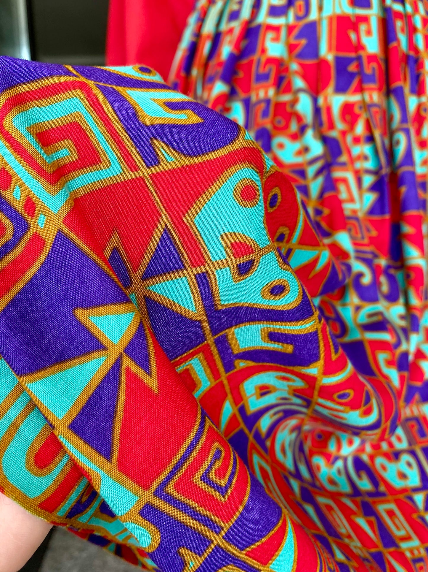 Gonna con fantasia geometrica multicolore - TG. 40