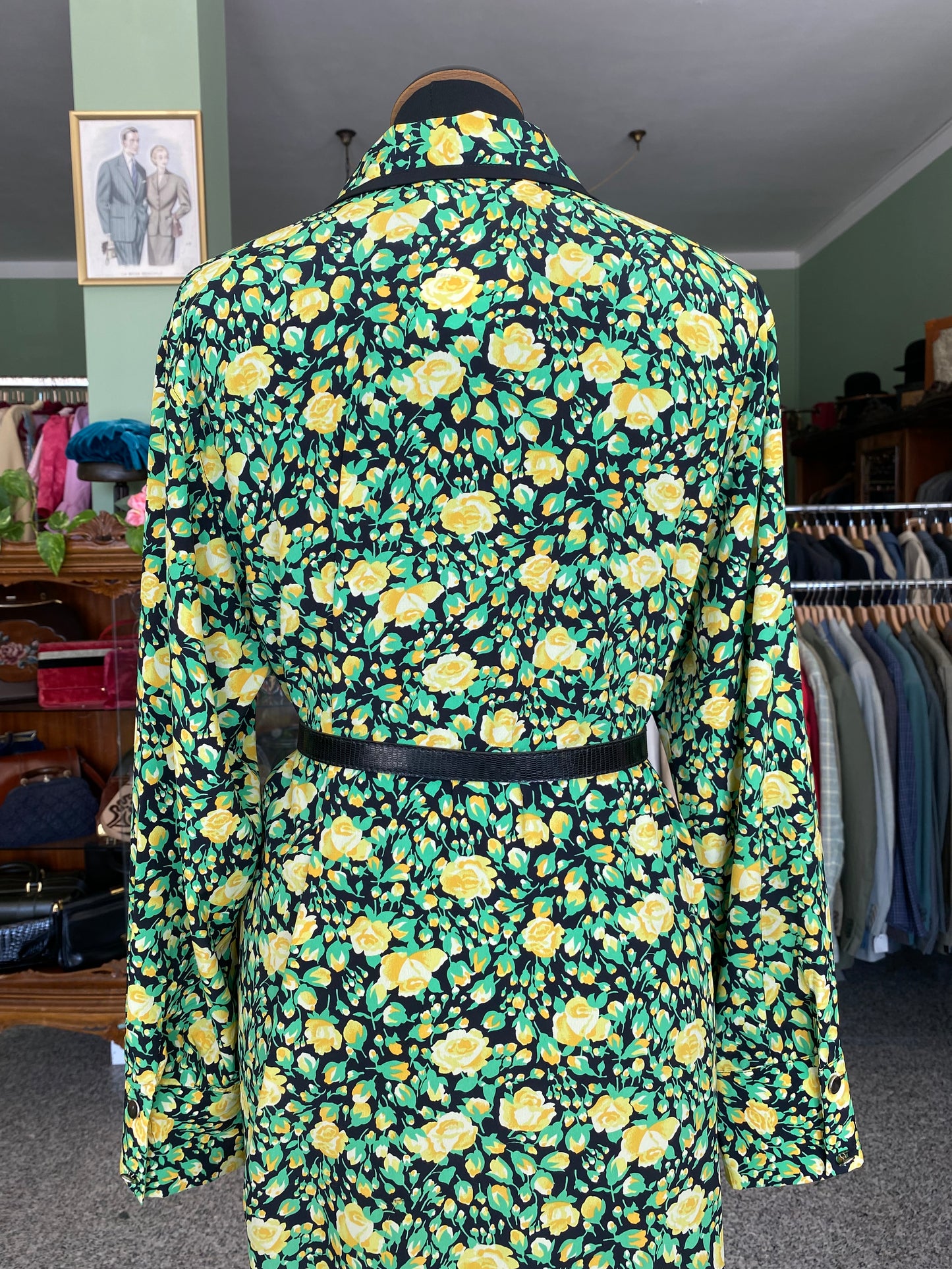 Abito in pura seta fiori gialli - TG. 46 circa