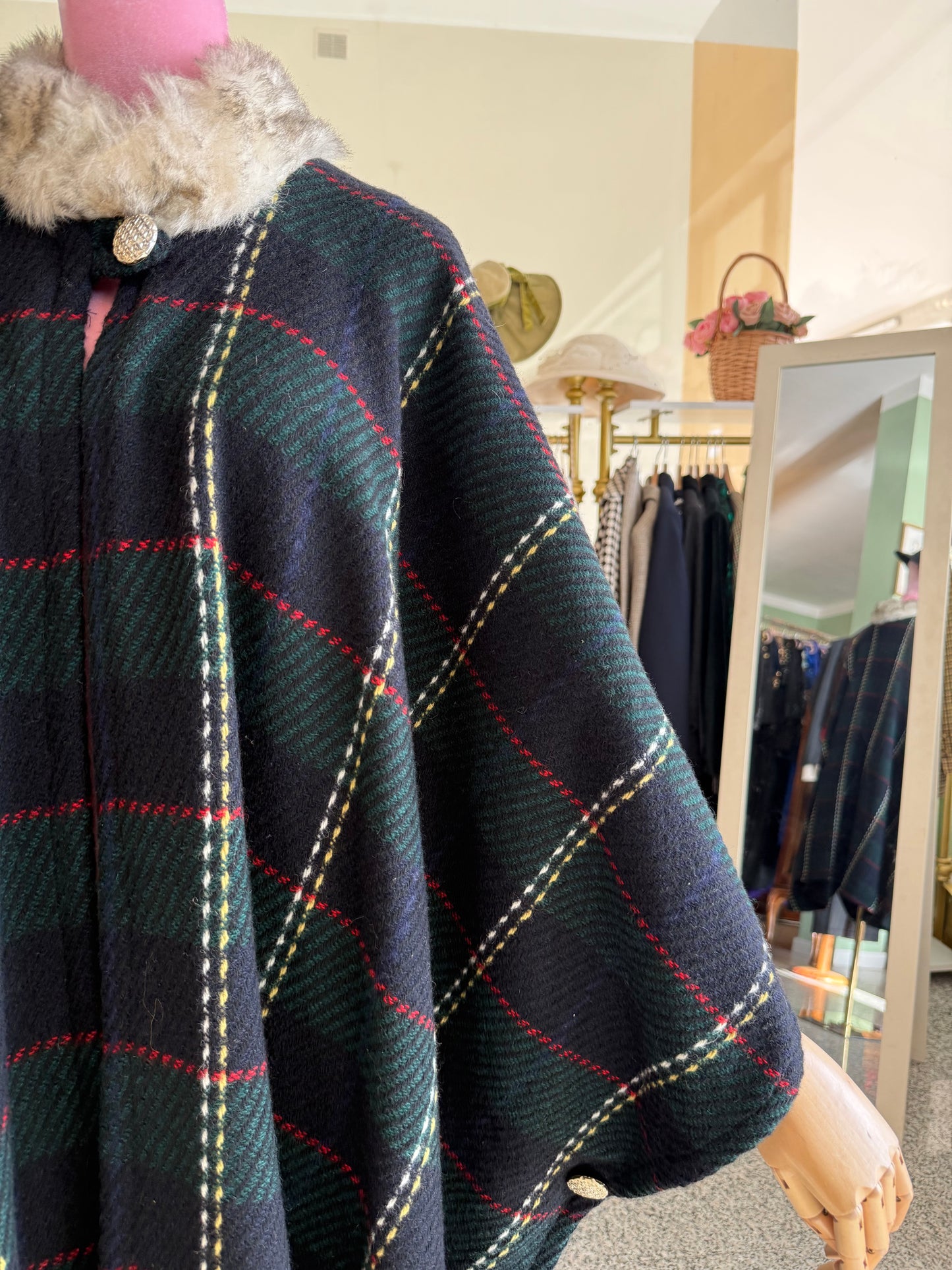 Mantella classica in pura lana tartan - TG. Unica