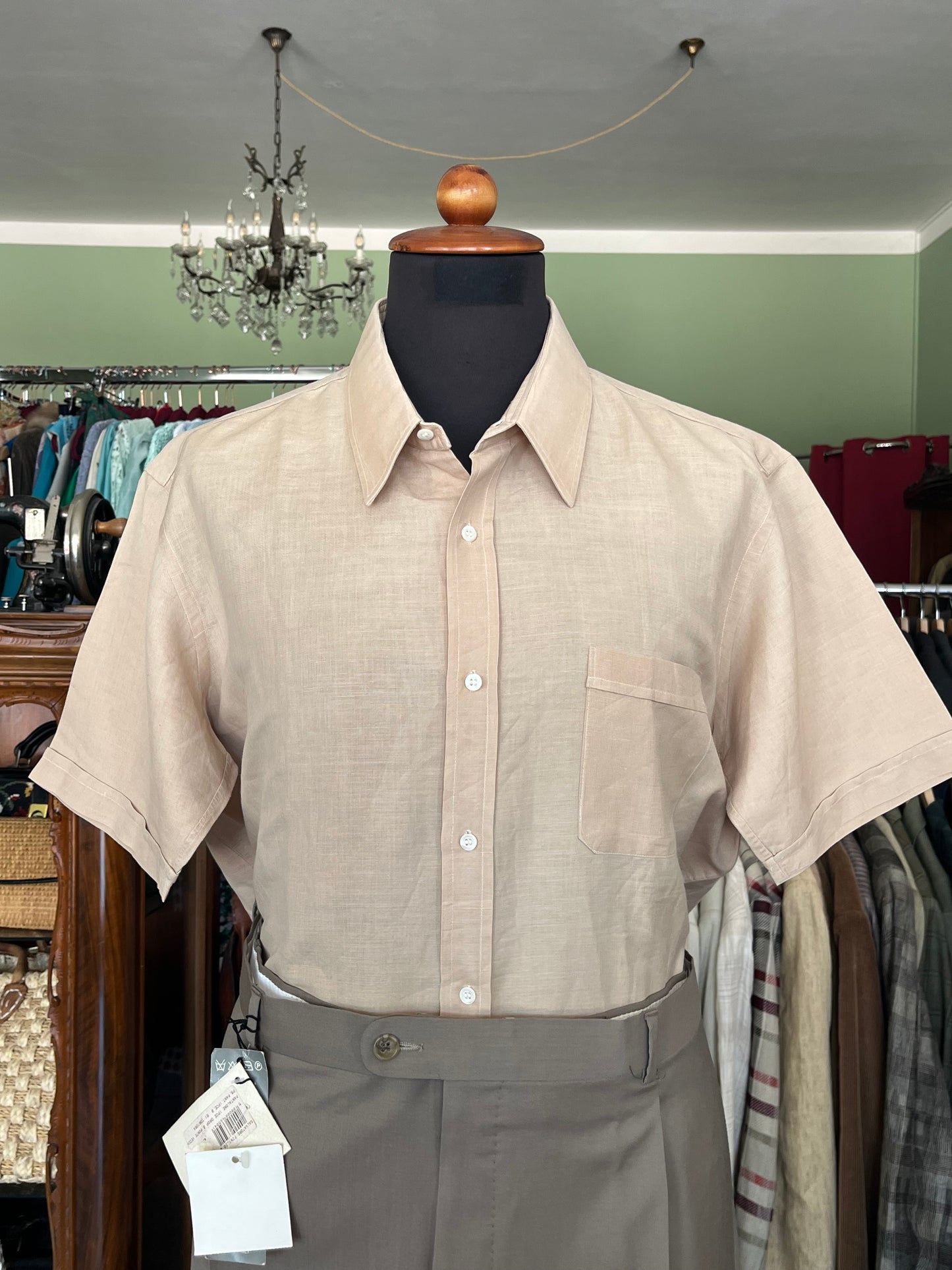 Camicia a maniche corte lino M-L