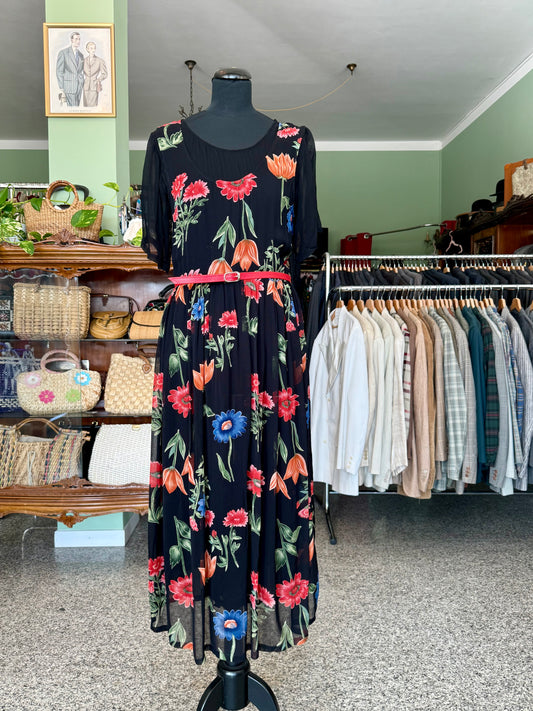 Abito elegante con stampa floreale - TG. 46