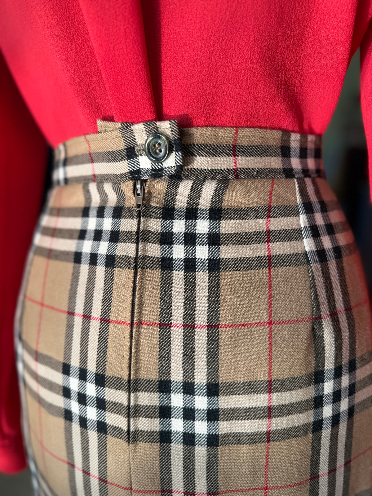 Gonna sartoriale tessuto tipo Burberry - TG. 44