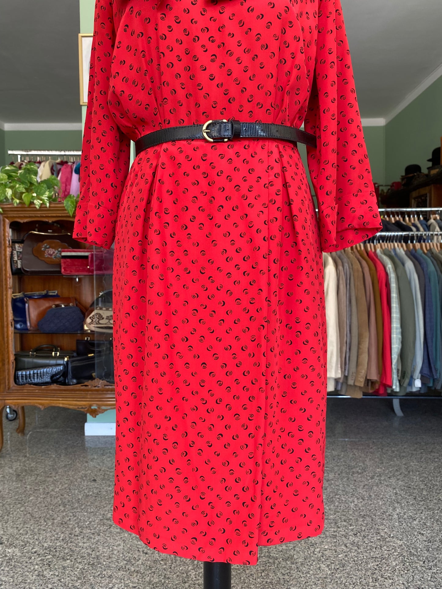 Abito rosso sartoriale in seta - TG. 40/42