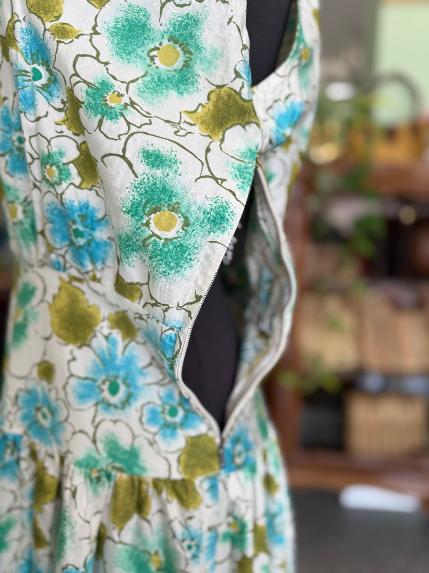 Cotone fiori azzurri