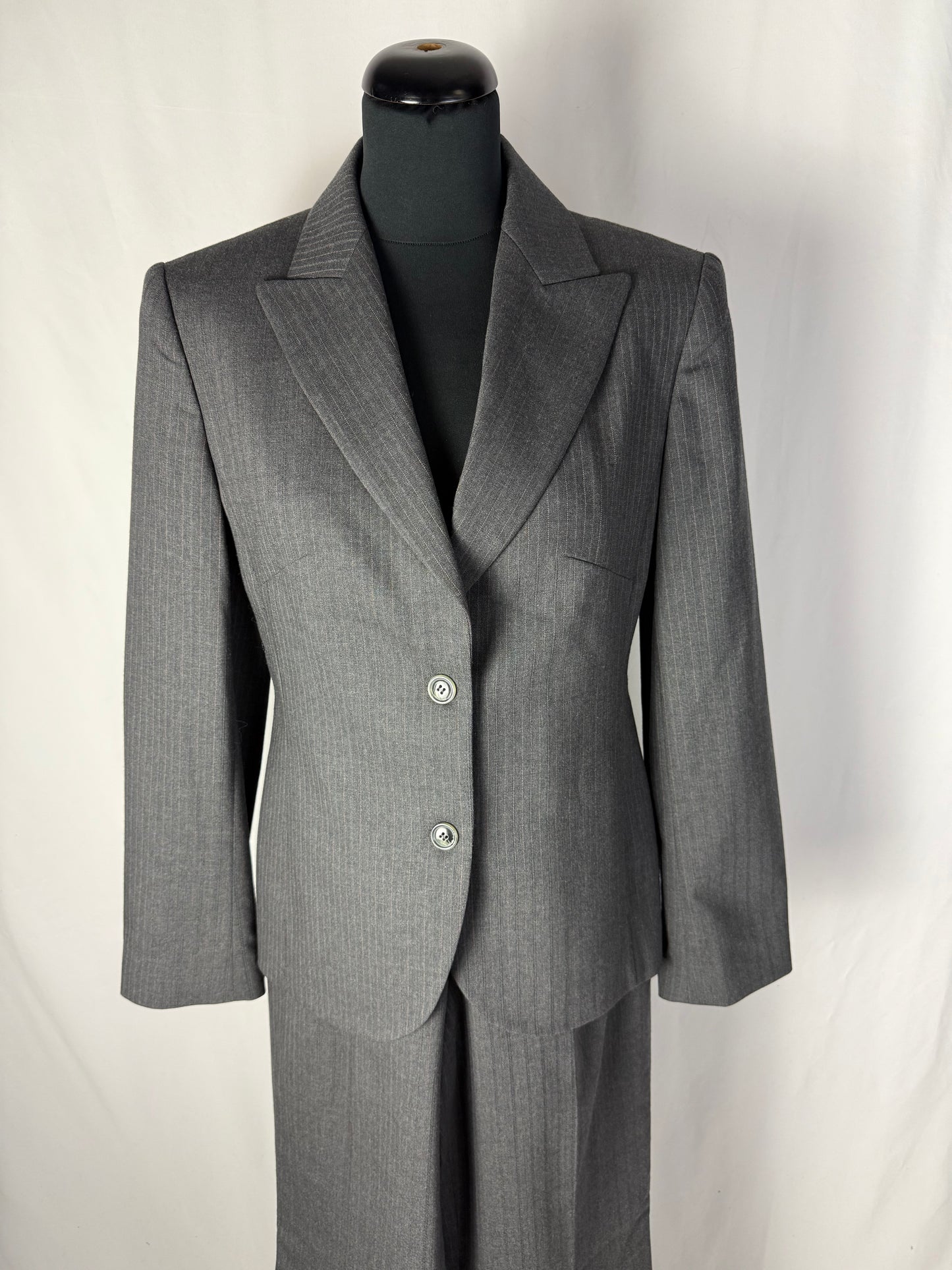 Tailleur in lana grigio gessato - TG. 40