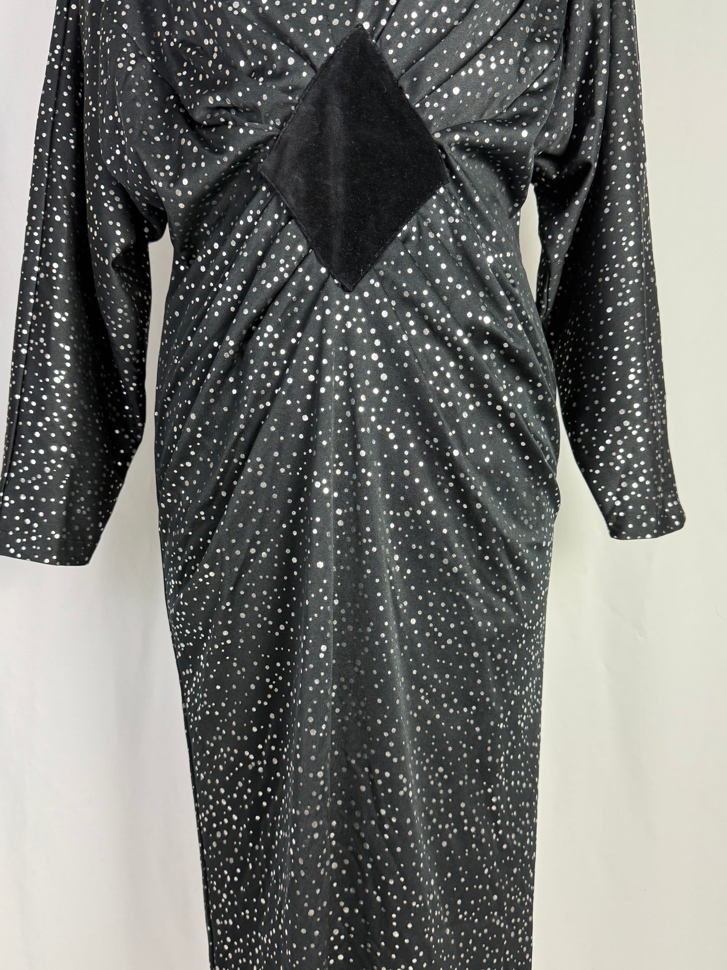 Abito anni ’80 da diva con pois argento scintillanti - TG. 40/42