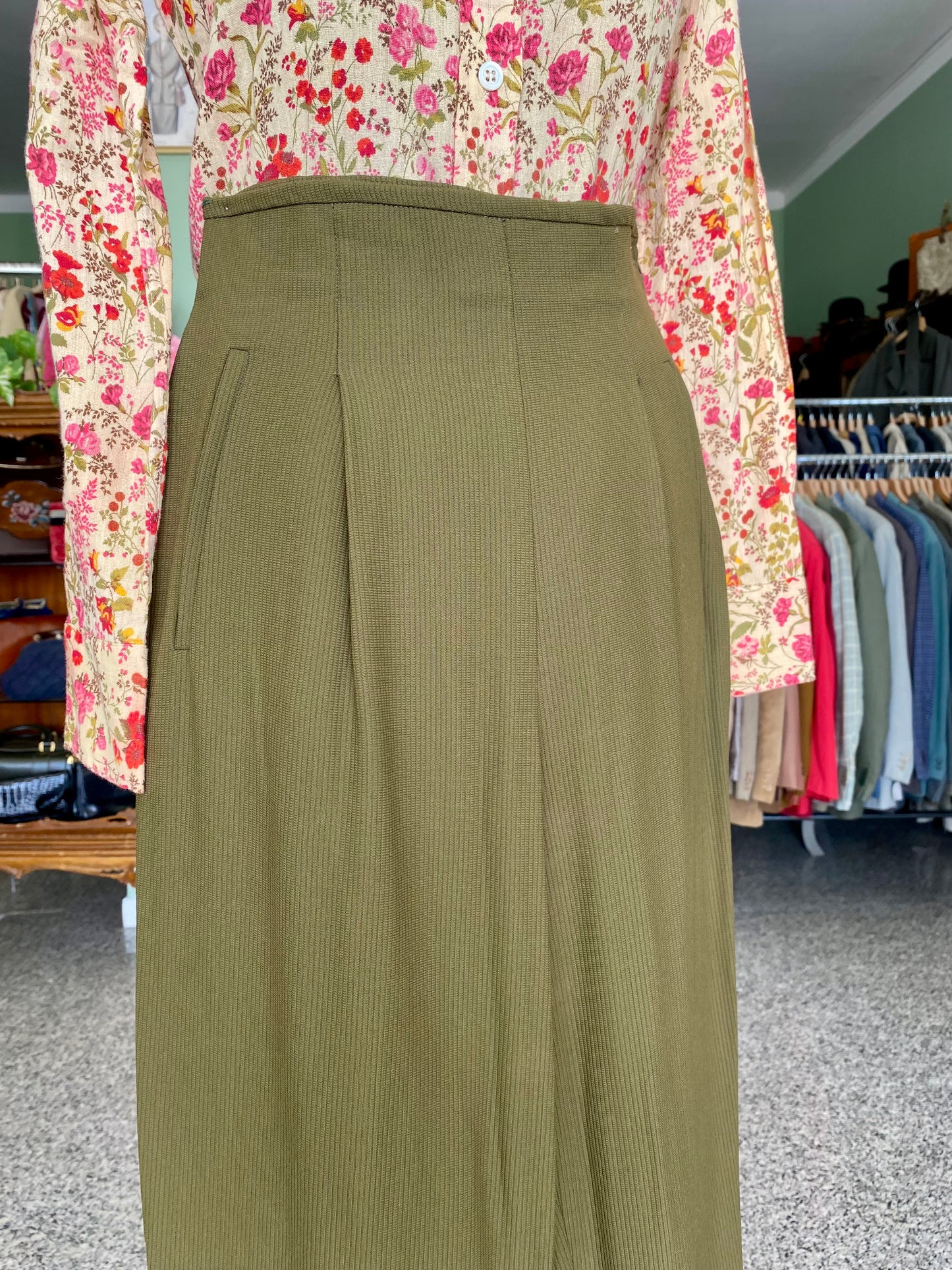 Pantaloni anni ‘80 cachi - TG. 38