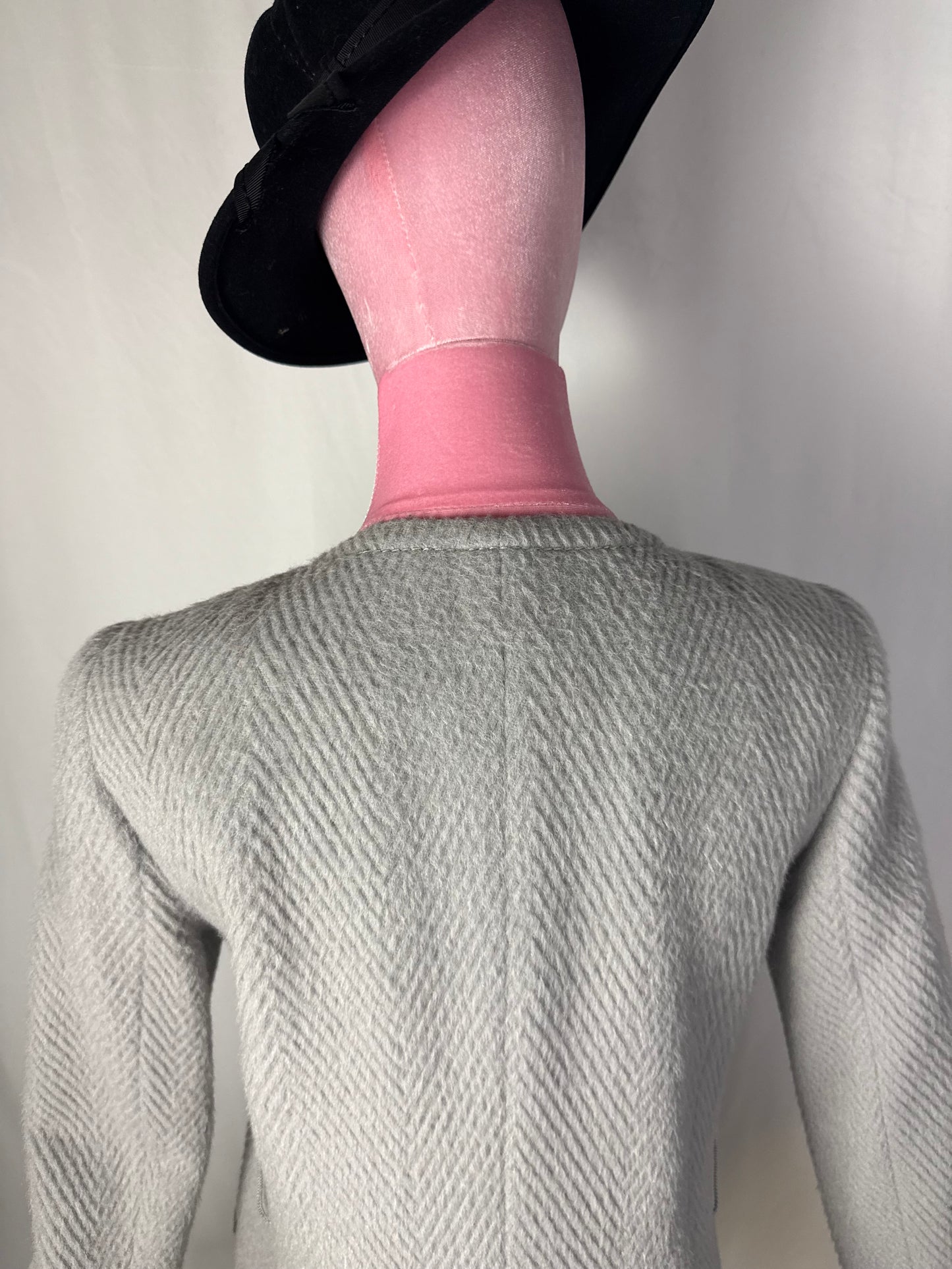 Cappotto sartoriale Ballantyne in lana spigata grigio chiaro – Made in Italy - TG. 40