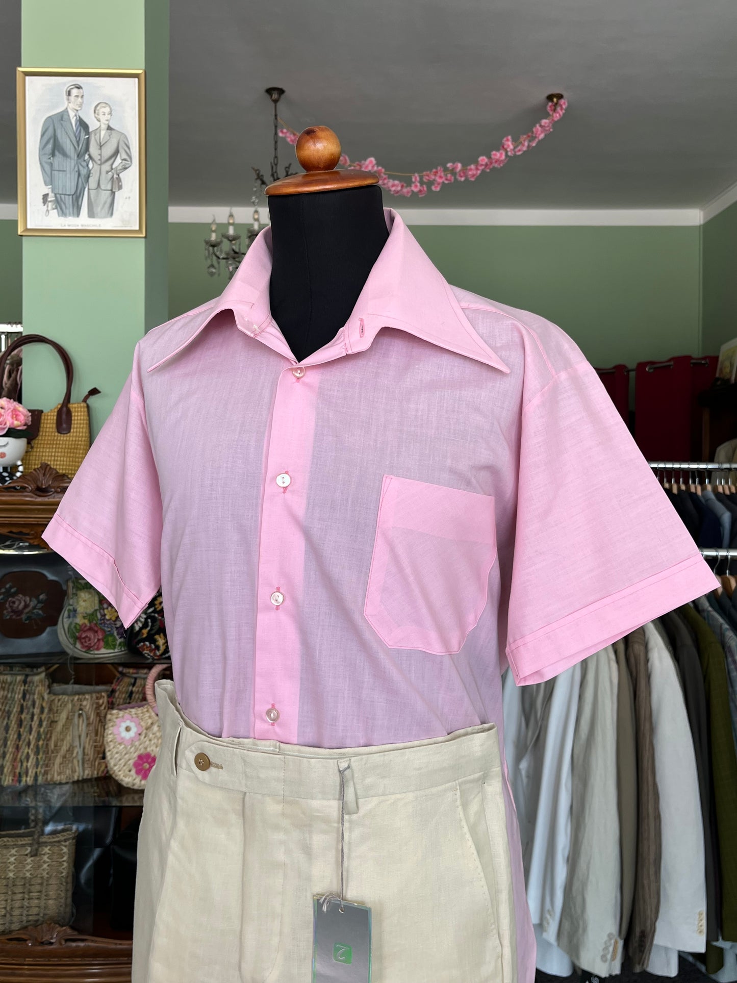 Camicia anni ‘70 a maniche corte tg. L-XL