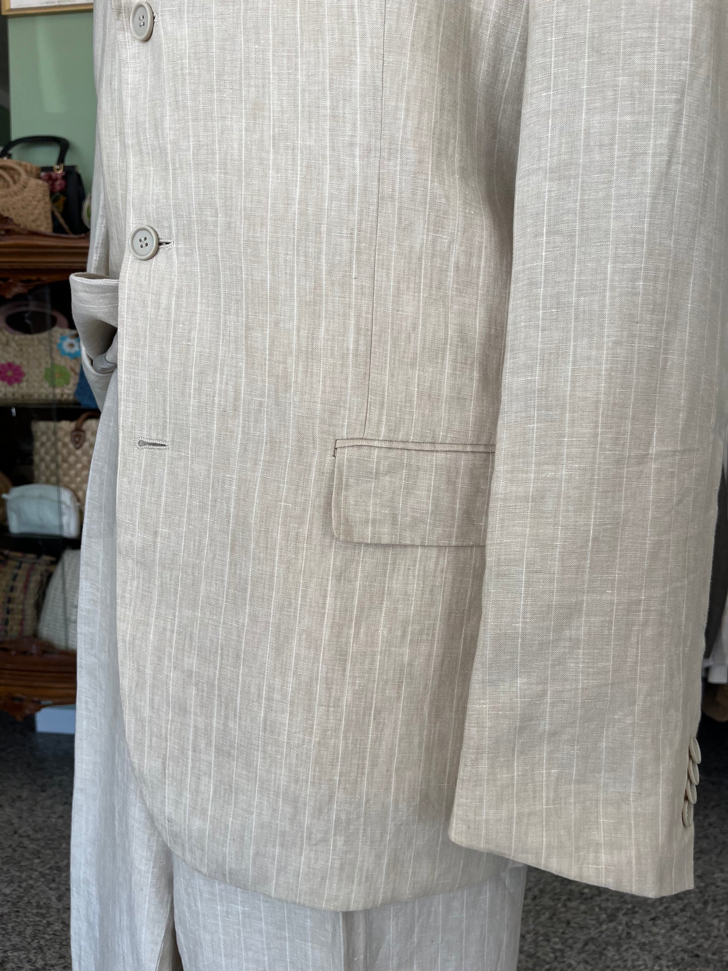 Completo in lino anni '90 tg. 58 extra lunga