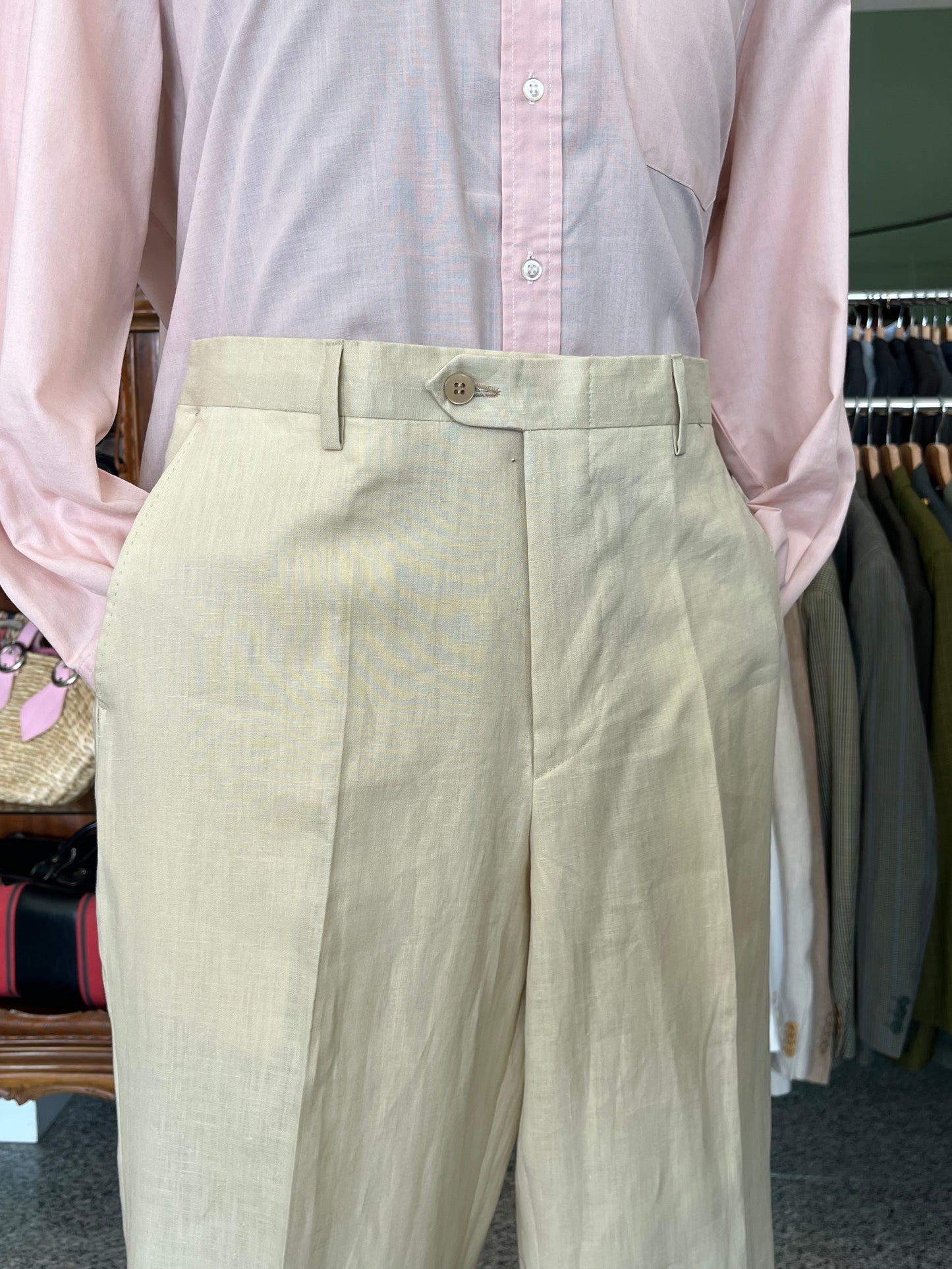 Completo in lino crema NOS tg. 52