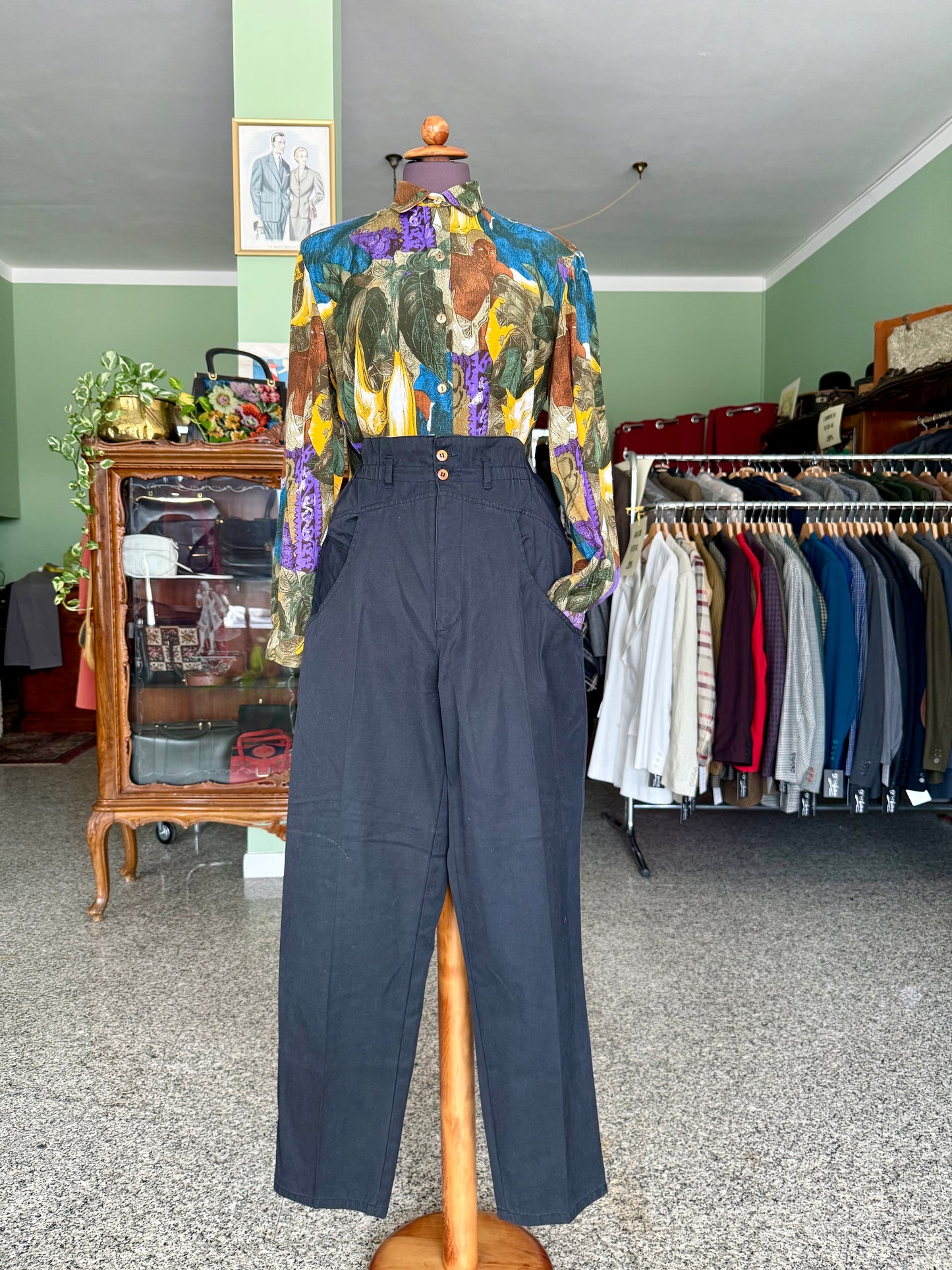 Camicia anni ‘80 con volti stilizzati - TG. 44/46