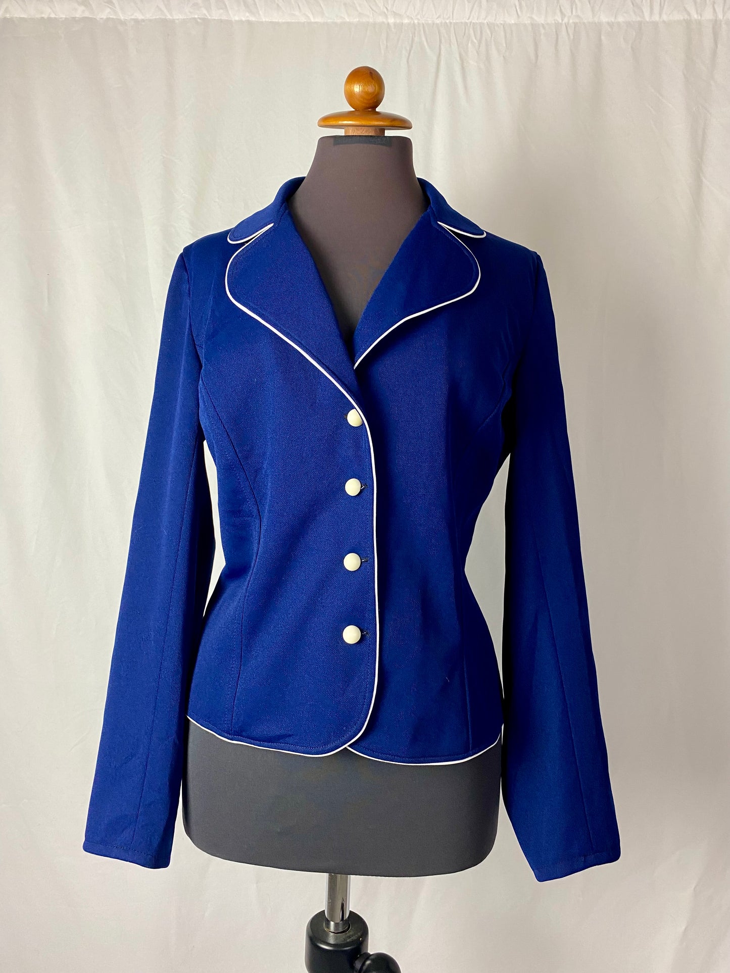 Giacca blu con profilo bianchi - TG. 42