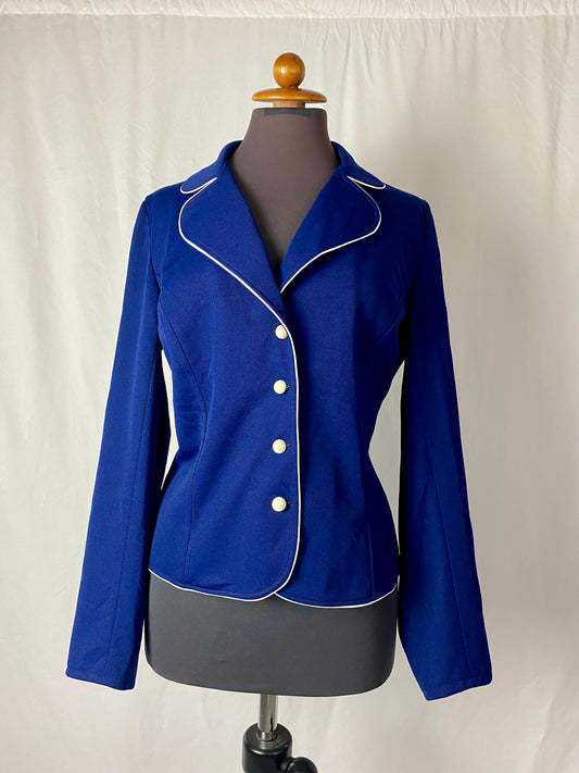 Giacca blu con profilo bianchi - TG. 42