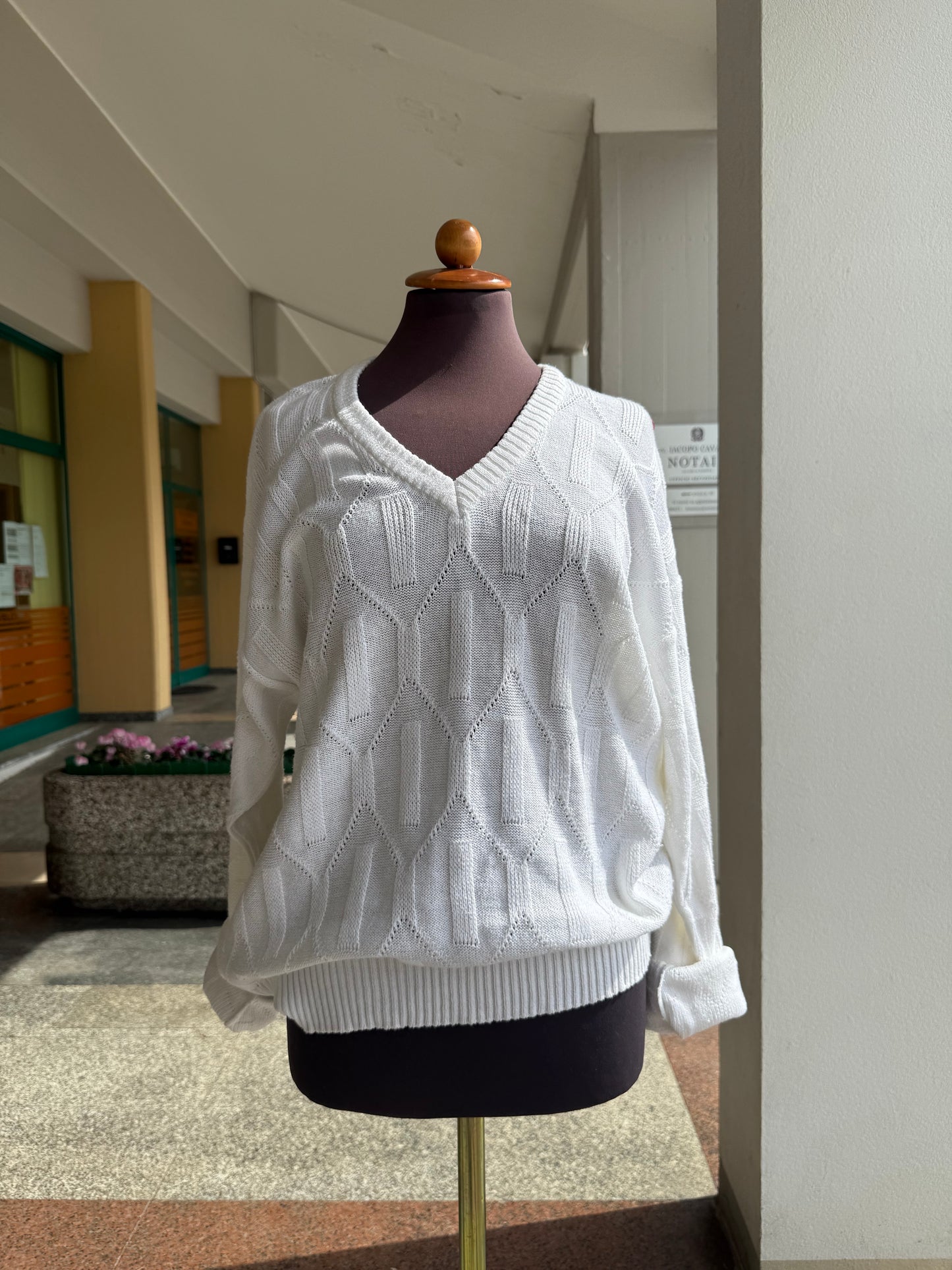 Blusa bianca in maglia - TG. 48/50