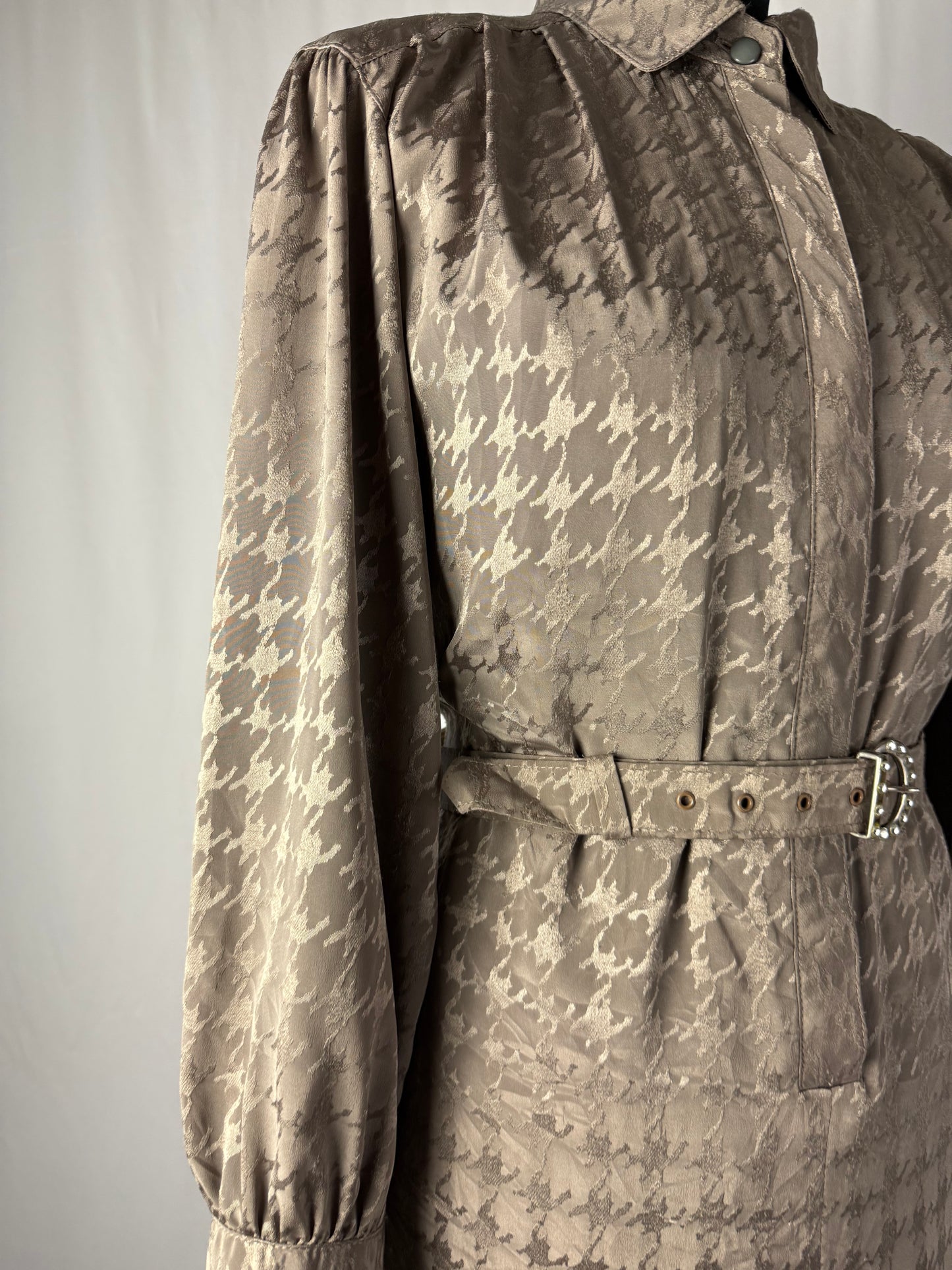 Abito anni ‘80 in raso jacquard pied de poule – TG. 46/48