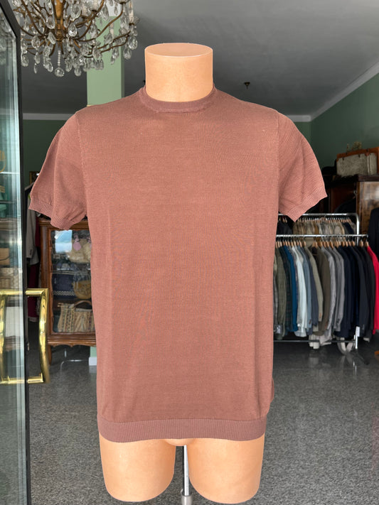 T-shirt a maniche corte cotone/lino tg. 50