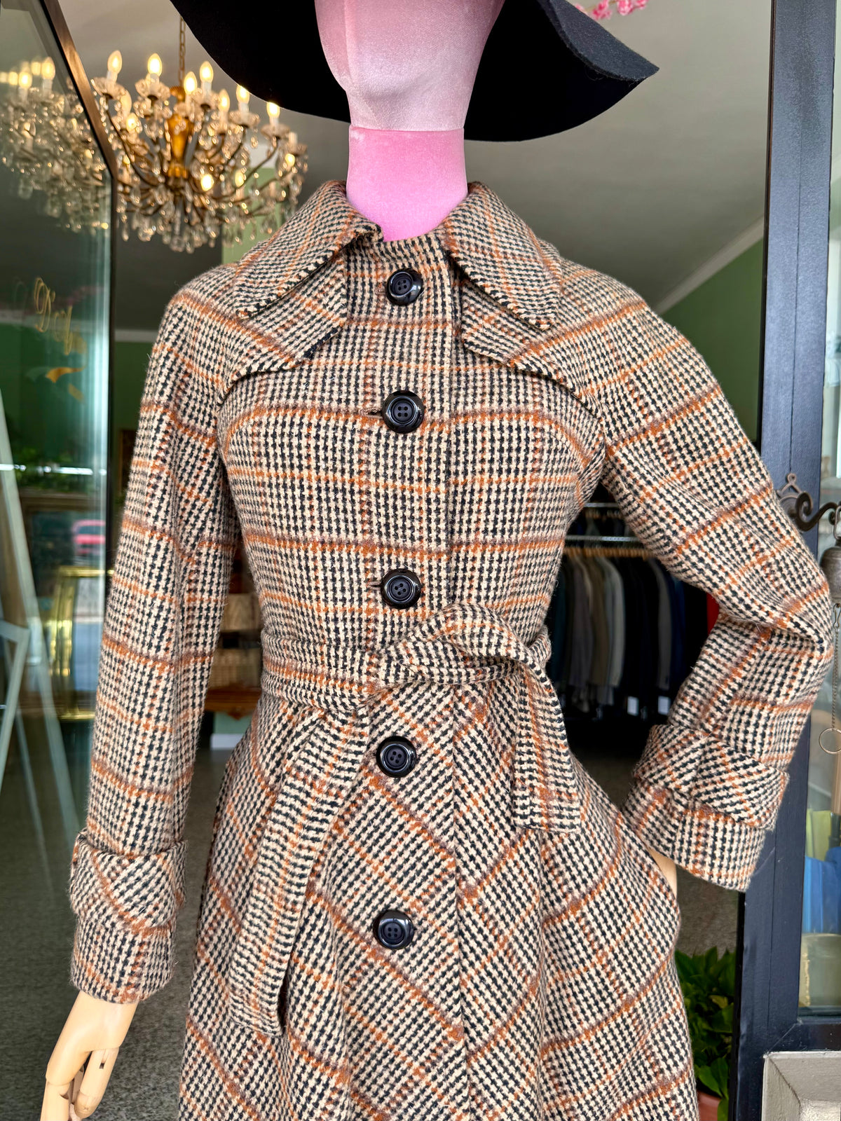 Princess coat anni ‘70 pied de poule - TG. 38