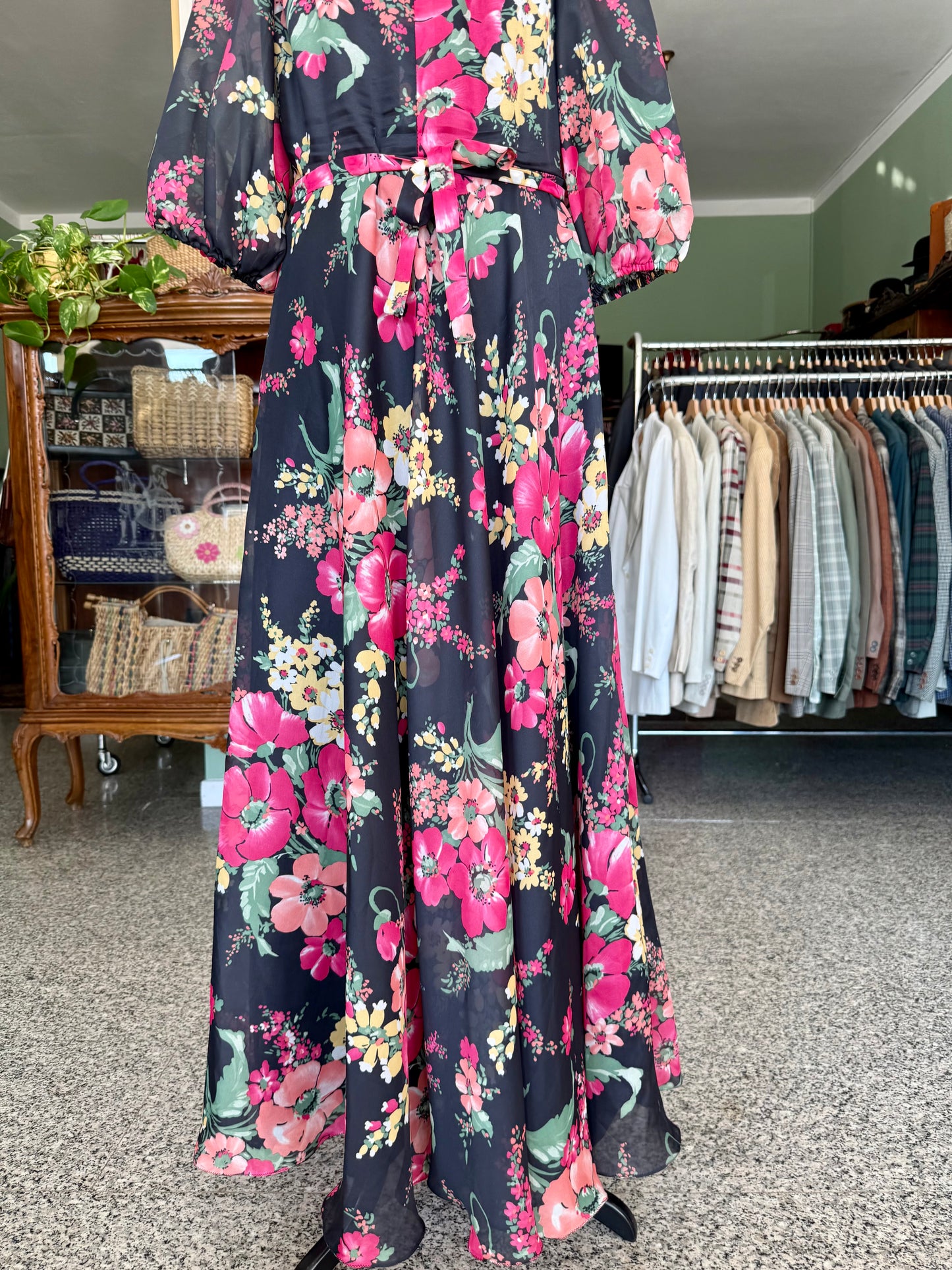 Maxi dress anni ‘70 campo fiorito - TG. 42