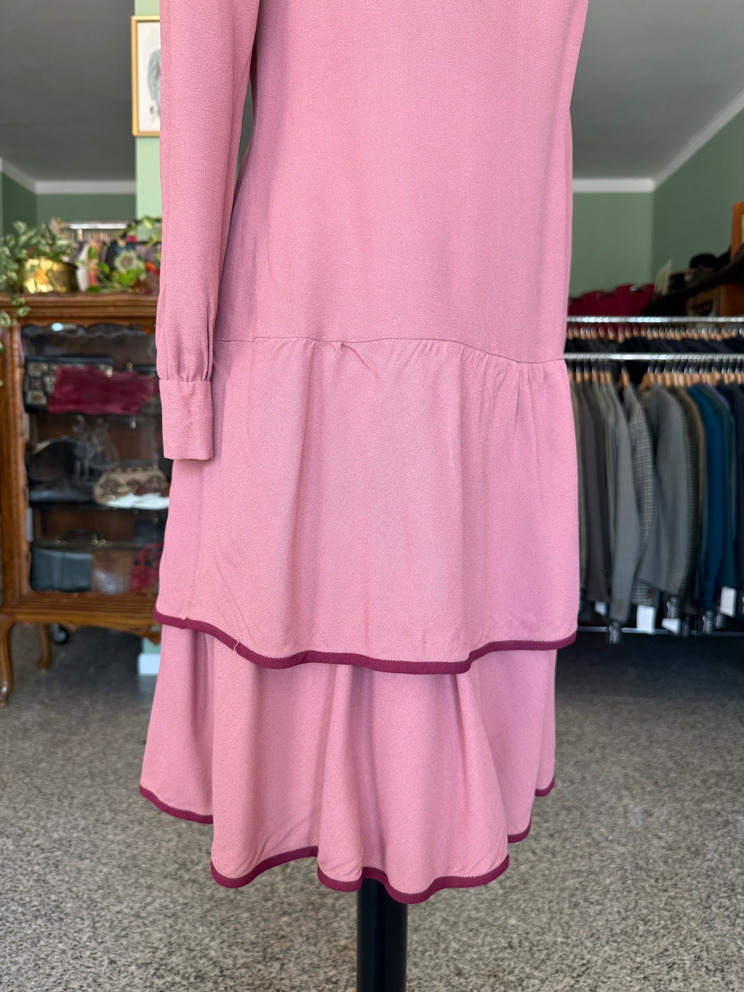 Abito rosa anni ‘60 con balze - TG. 40