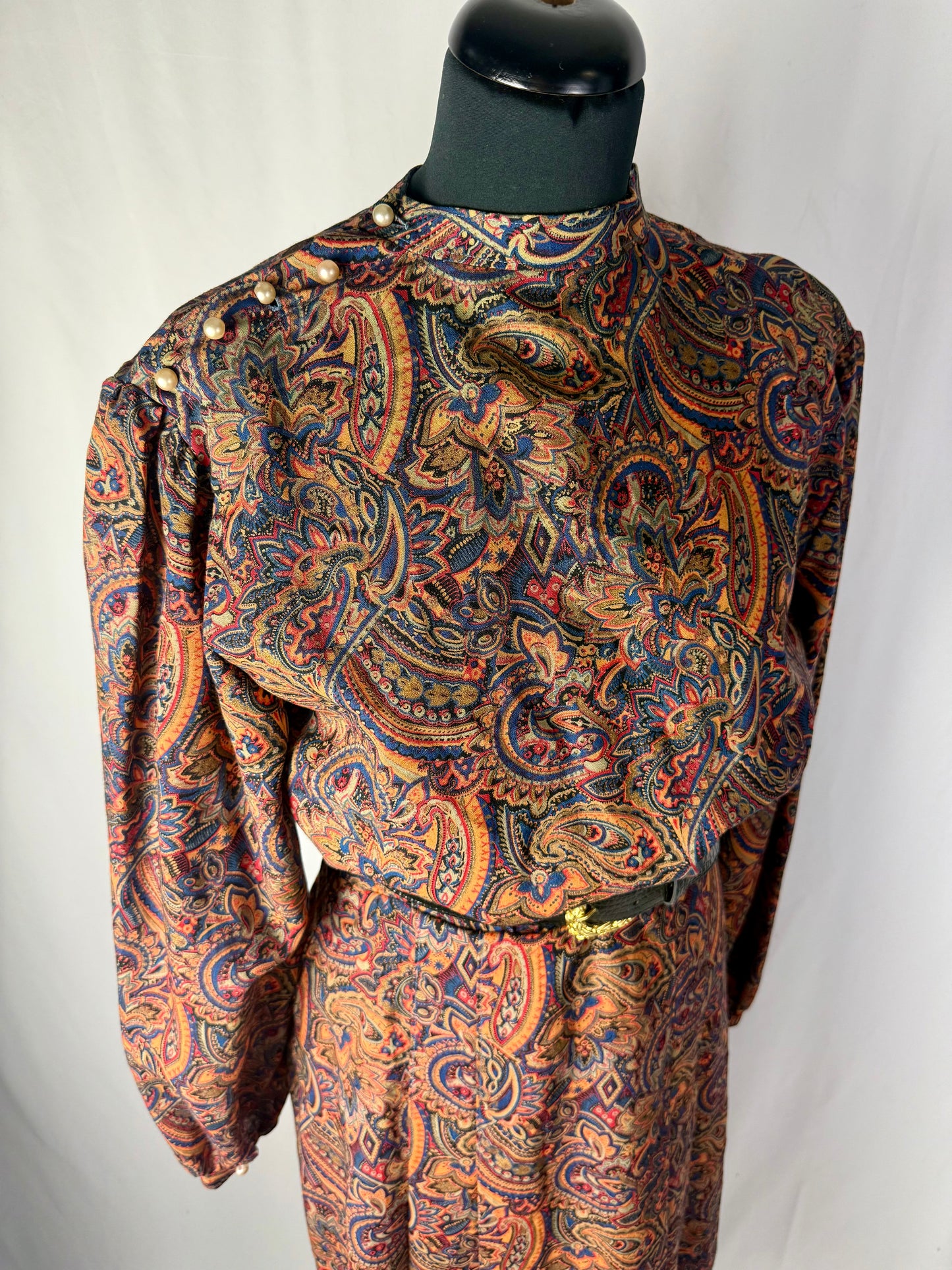 Abito anni ‘70 sartoriale con perline - TG. 42